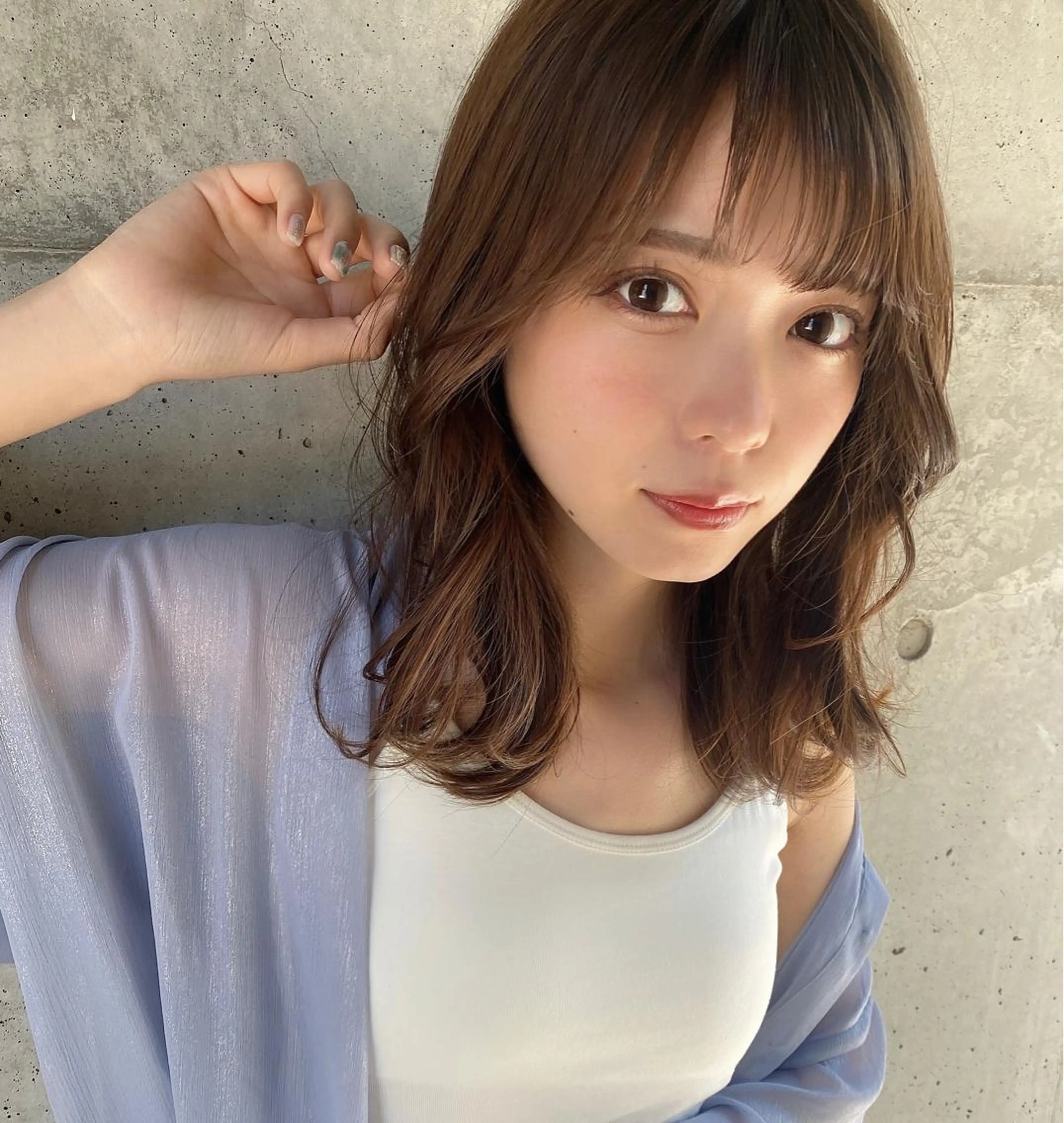 ミディアム くびれヘア 髪質改善 縮毛矯正 カット ヘアカラー トリートメント 🧡くびれヘア/前髪 顔周り🧡久原結衣のヘアスタイル