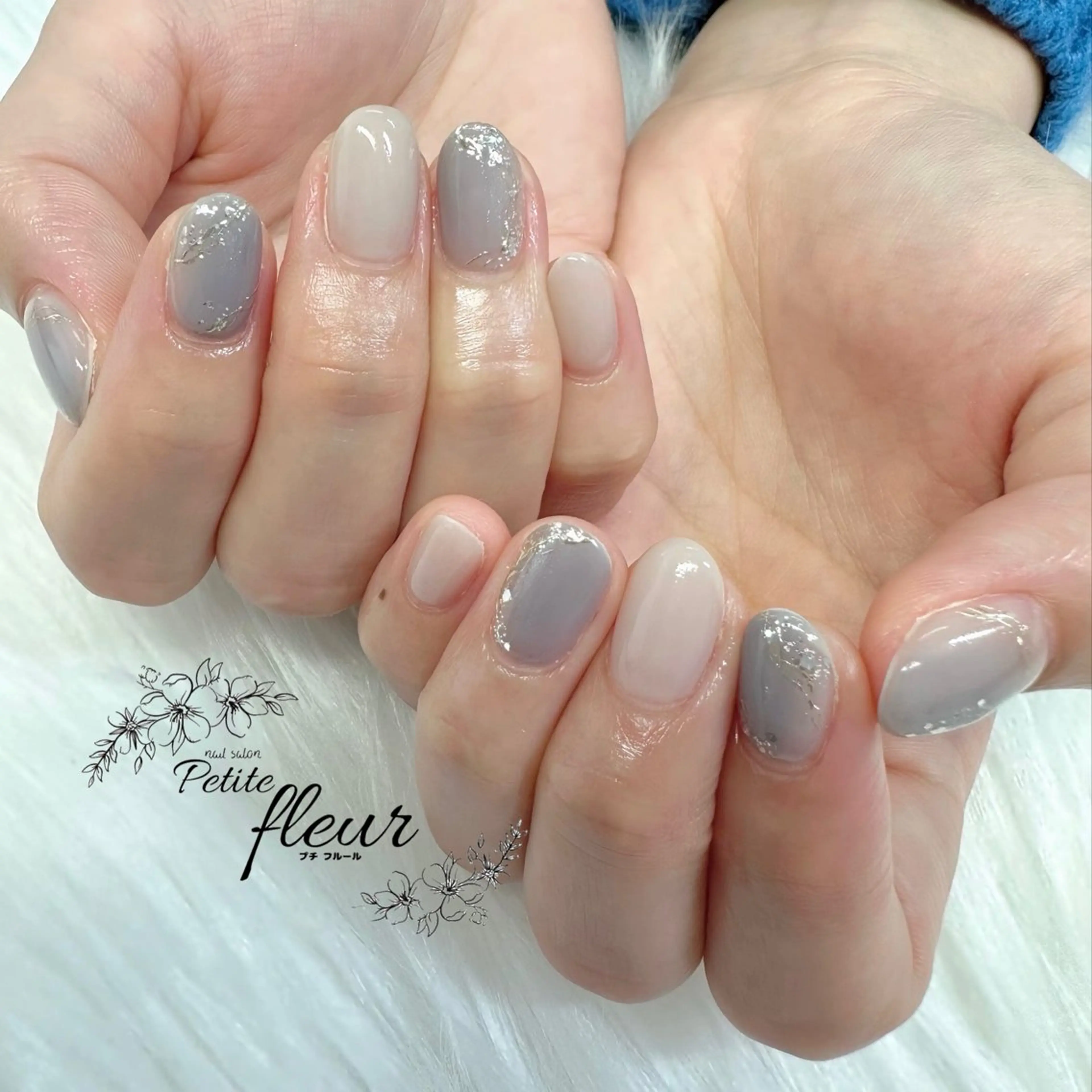 ネイル ブルー ニュアンスネイル ❁⃘*。Petite fleur❁⃘*りさのネイルデザイン