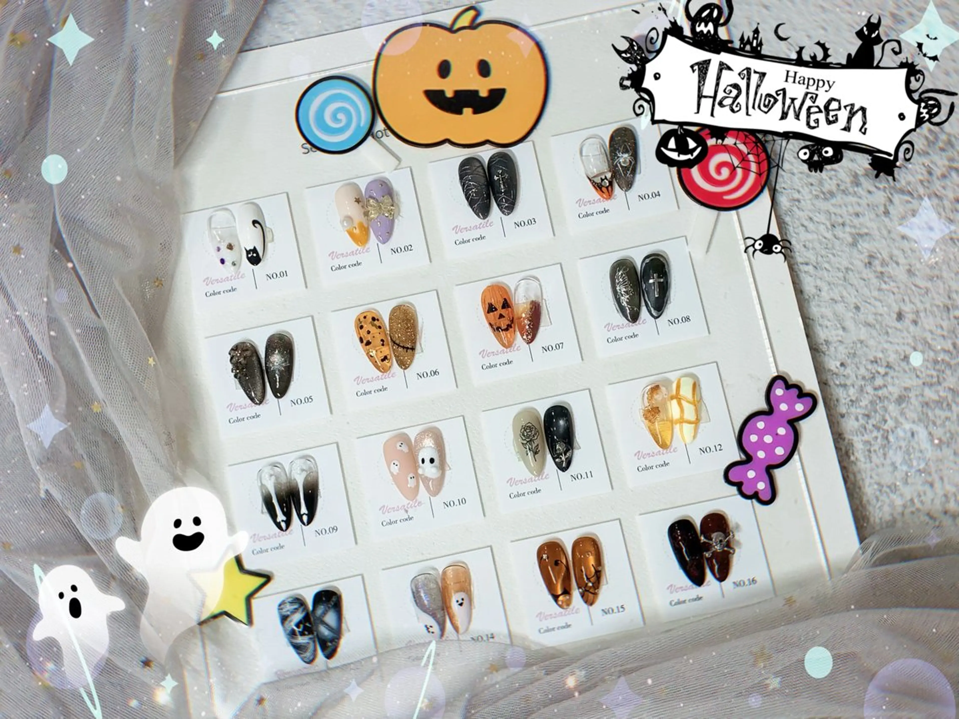 👻ハローウィン限定💅16種類からアート4本組み合わせ💰6980【新規オフ無料】持ち込み不可の写真