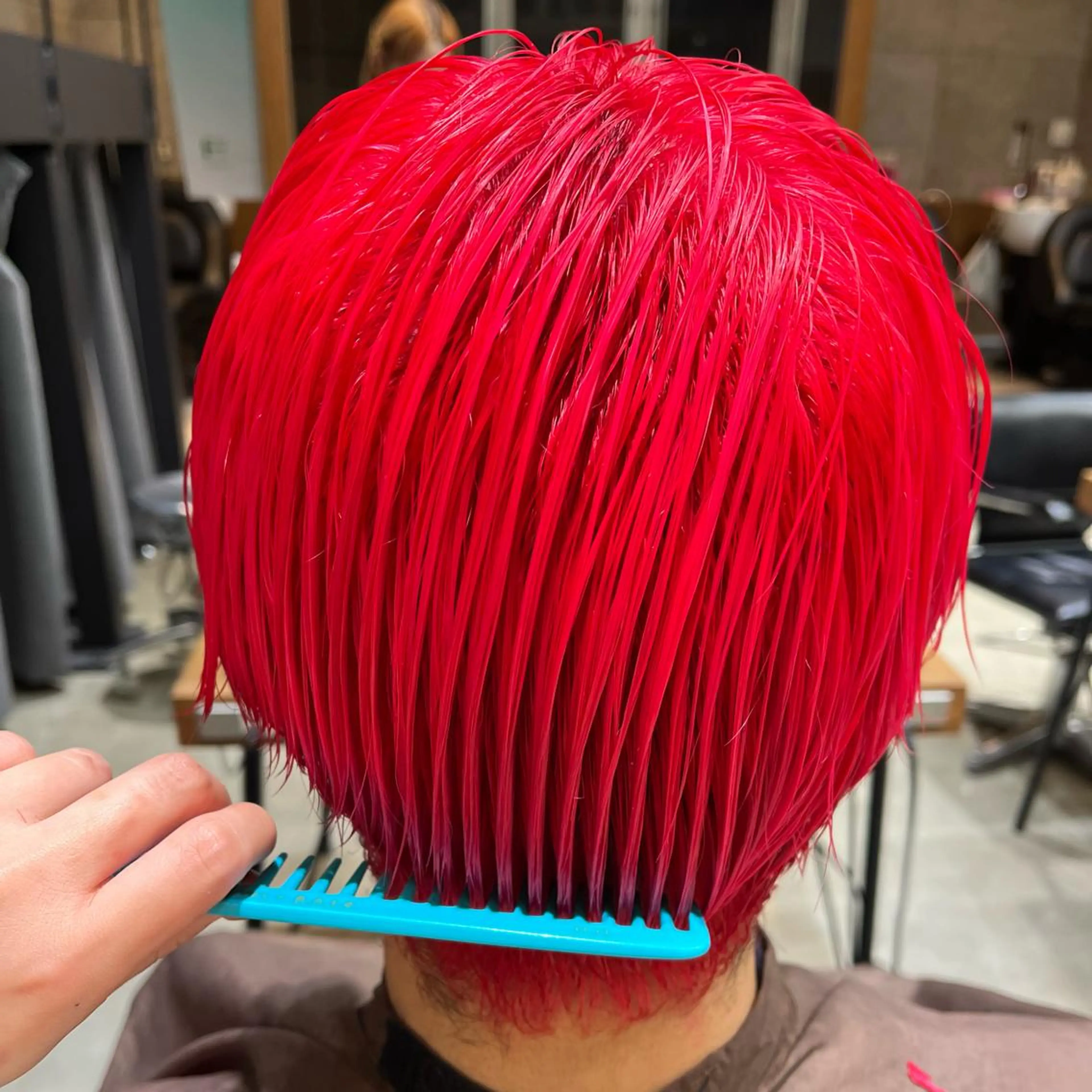 ショート カラー メンズ ピンクカラー ボブハイトーン🦖 デザインMAMIのヘアスタイル