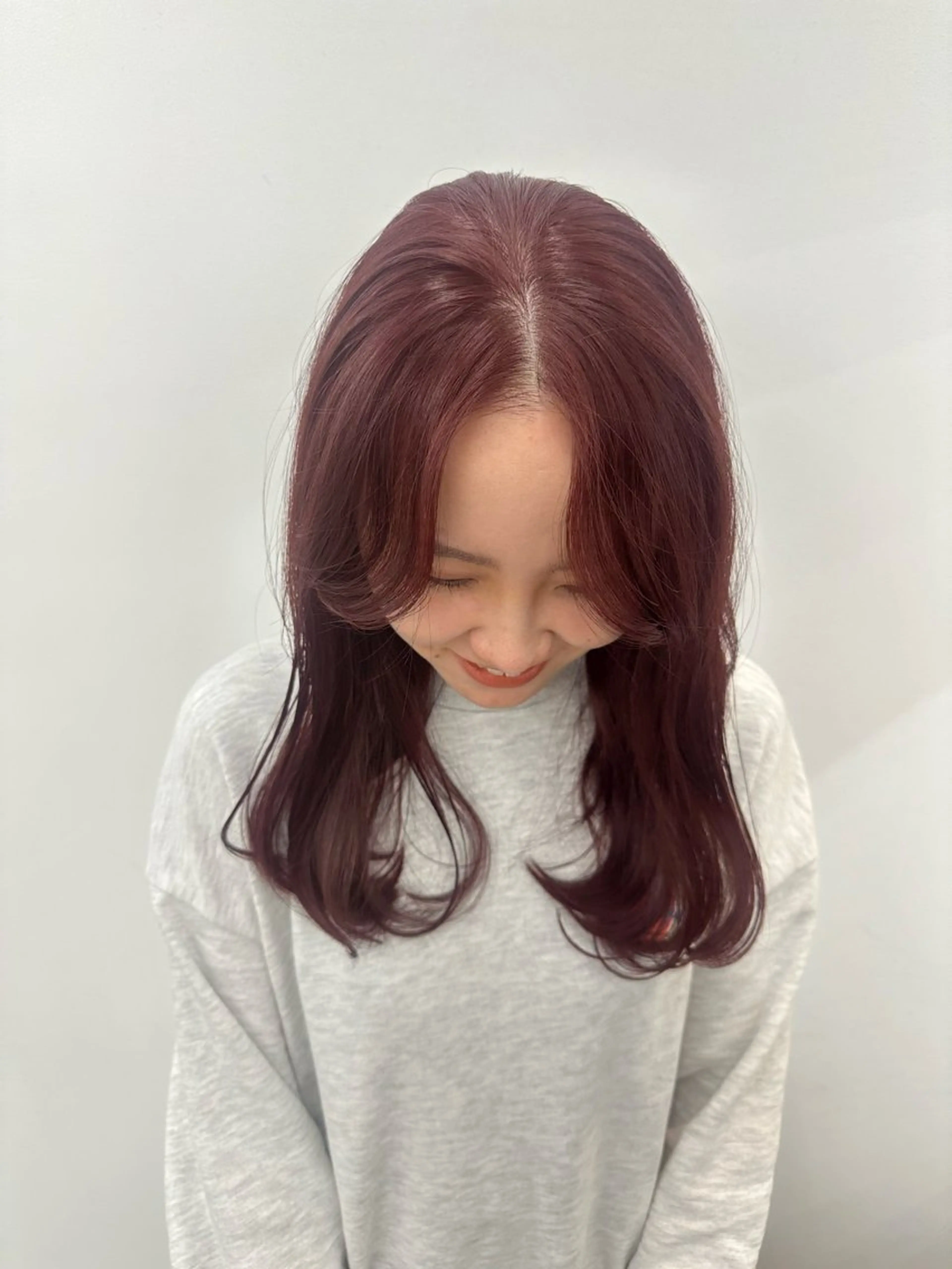 ミディアム カラー 顔まわりカット/艶髪 カラー✨けいとのヘアスタイル