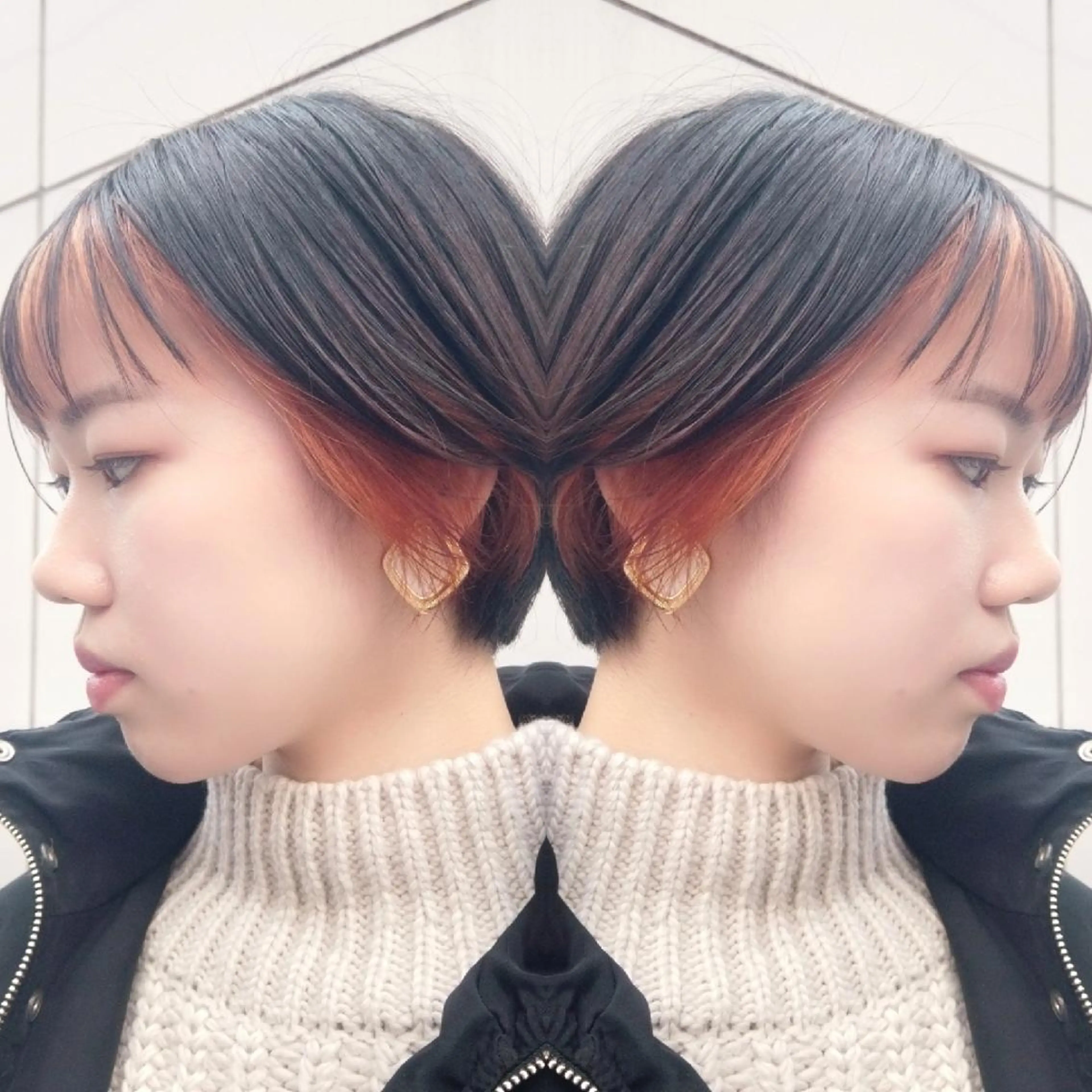 カラー ショート ヘアアレンジ インナーカラー カット ヘアカラー トリートメント 竹内啓太 ボブのヘアスタイル