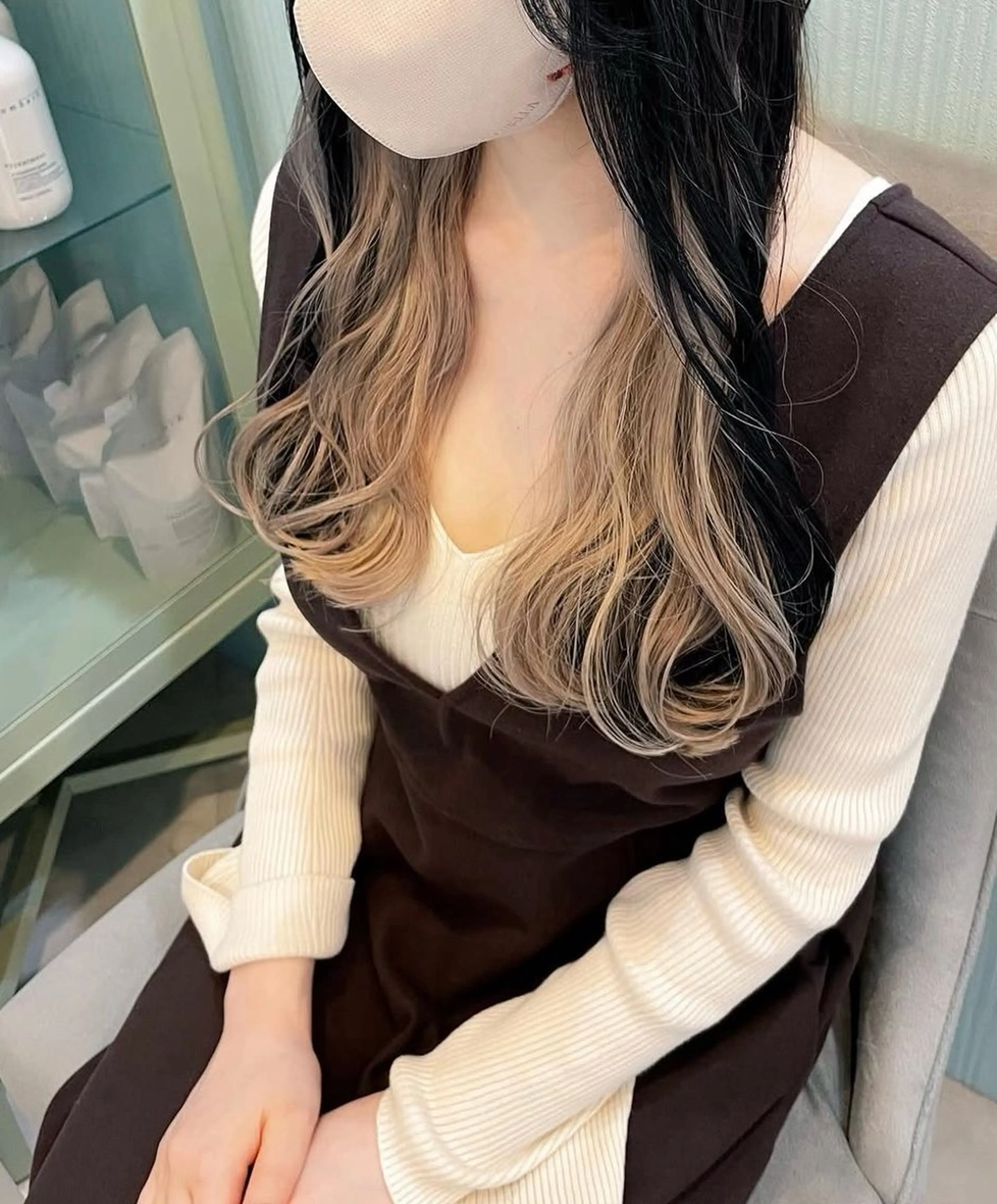 【ブリーチ込み料金】カット+イヤリングカラー+1stepトリートメント※範囲によって+2000円の写真