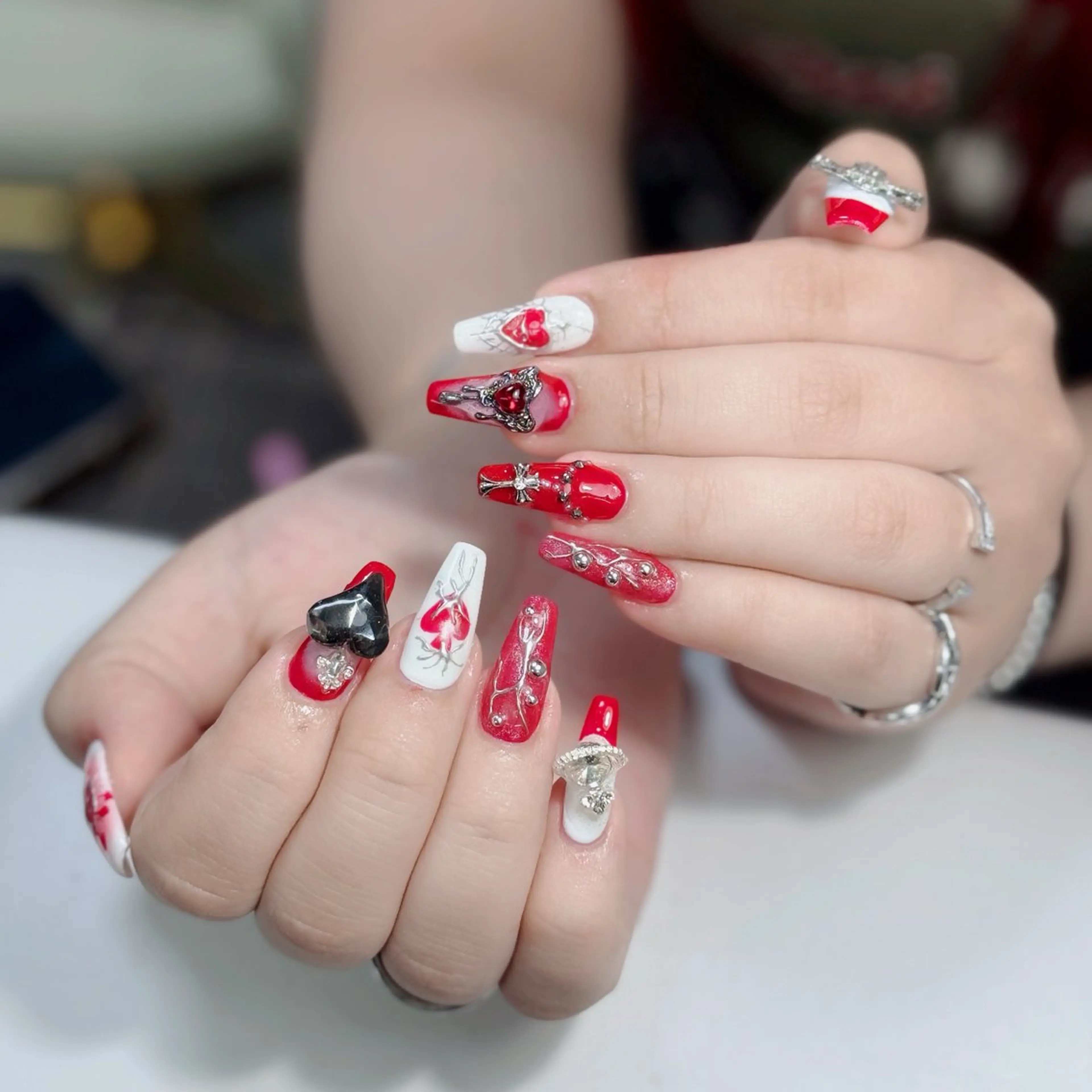 ネイル ジェルネイル 韓国ネイル マグネットネイル ネイルチップ 冬ネイル ハンドネイル Lenie Nailのネイルデザイン