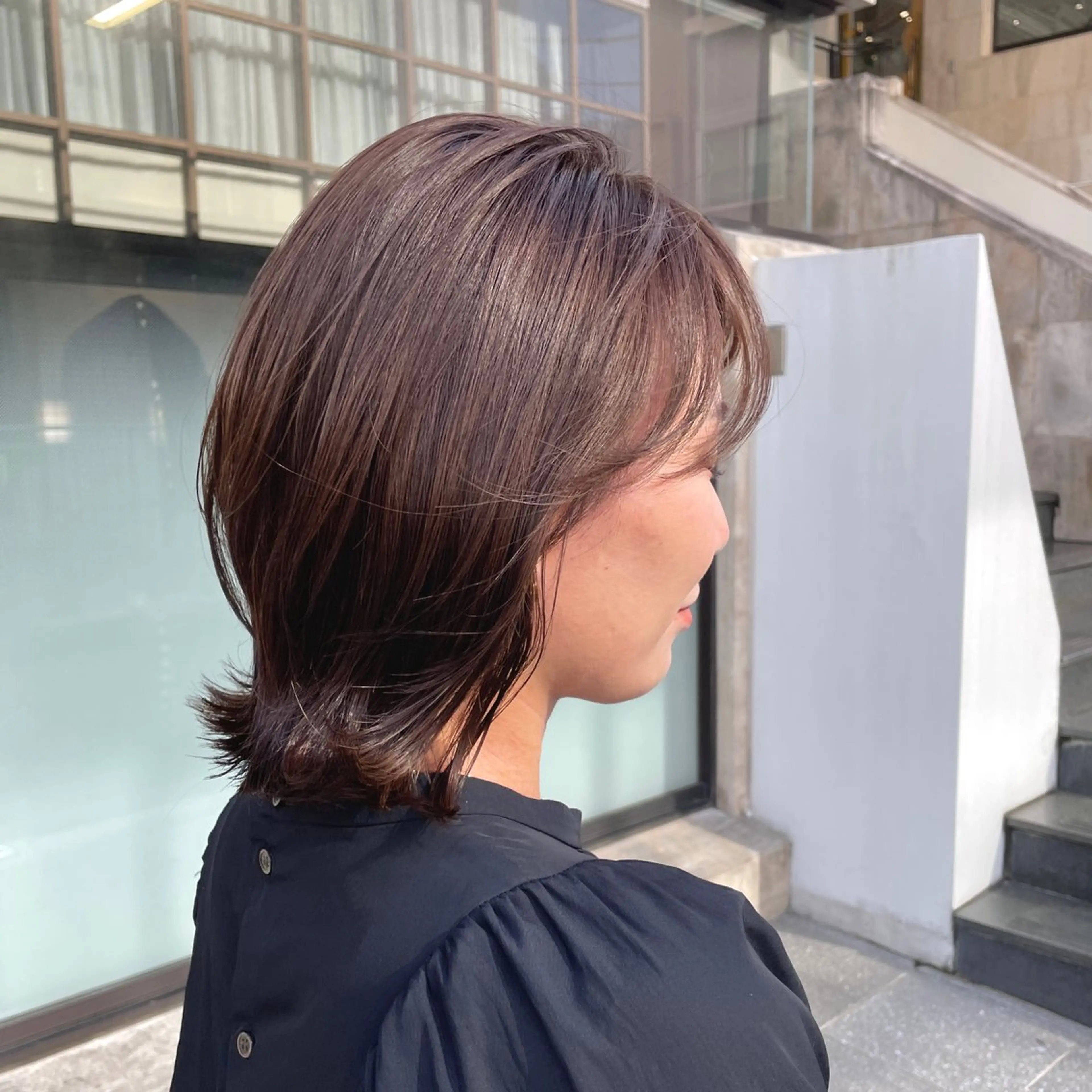 ミディアム カラー くびれヘア 外ハネヘア ヘアカラー トリートメント DX SHARE SALON所属・matka白髪ぼかし 大人ヘア/KEIKOのヘアスタイル