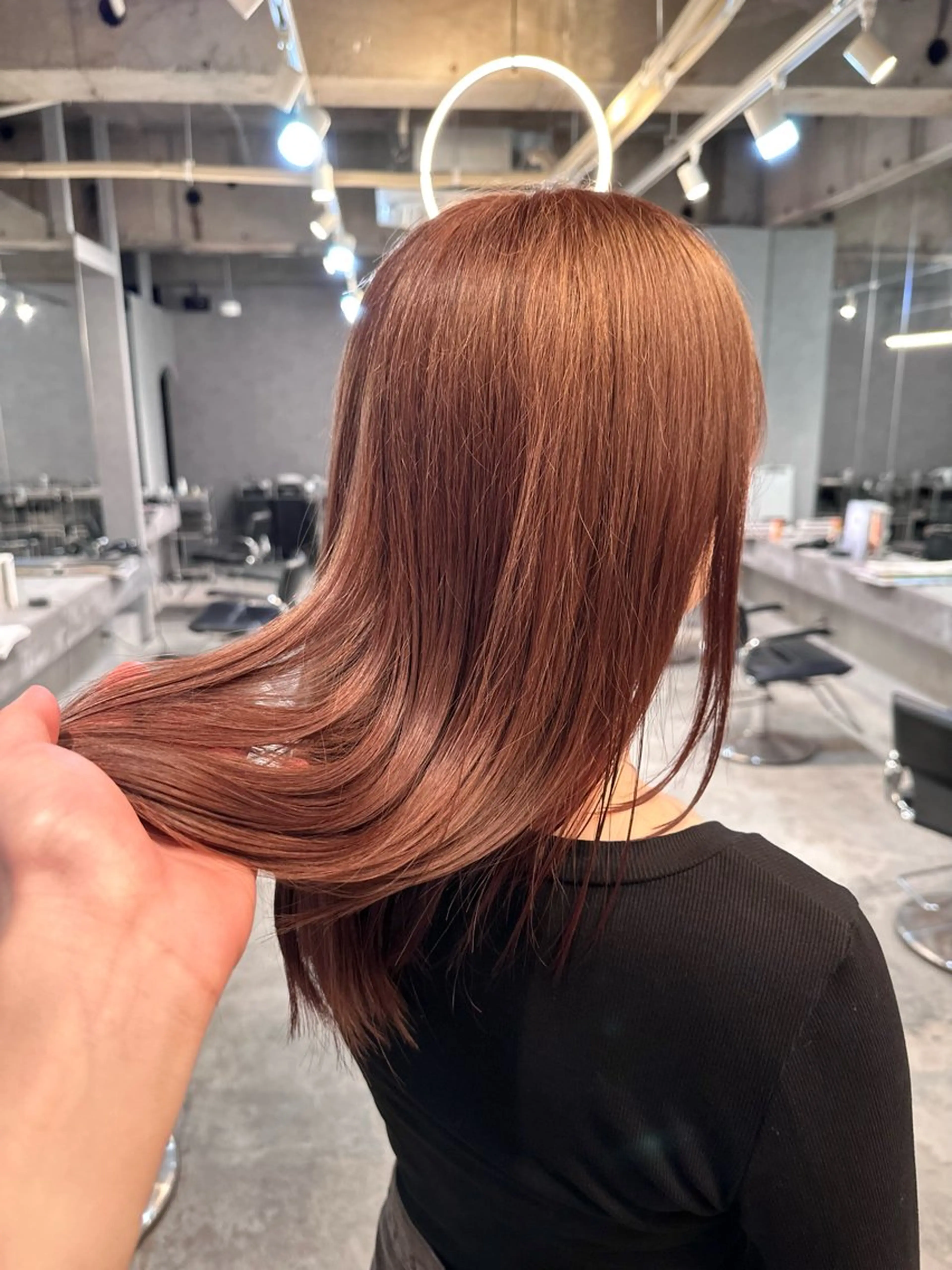 ミディアム カラー ブリーチ ブラウンカラー ダブルカラー ブリーチなしカラー ピンクカラー MEIKA hair＆beauty所属・ハナオカ ユウキ /ナチュラルhairのヘアスタイル