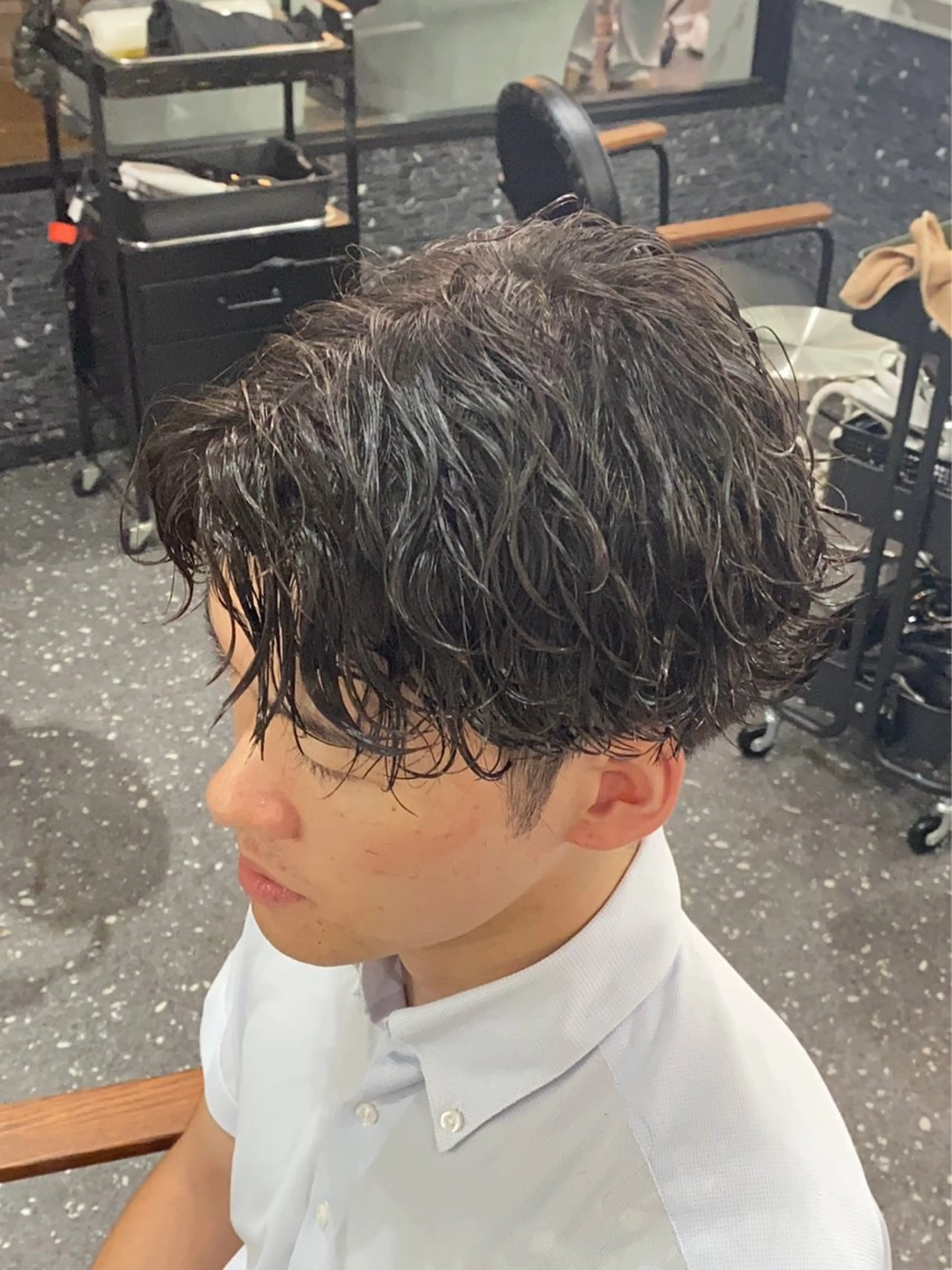 パーマ メンズ カット パーマ パーマ/ダブルカラー ブリーチ⭐️海斗のヘアスタイル