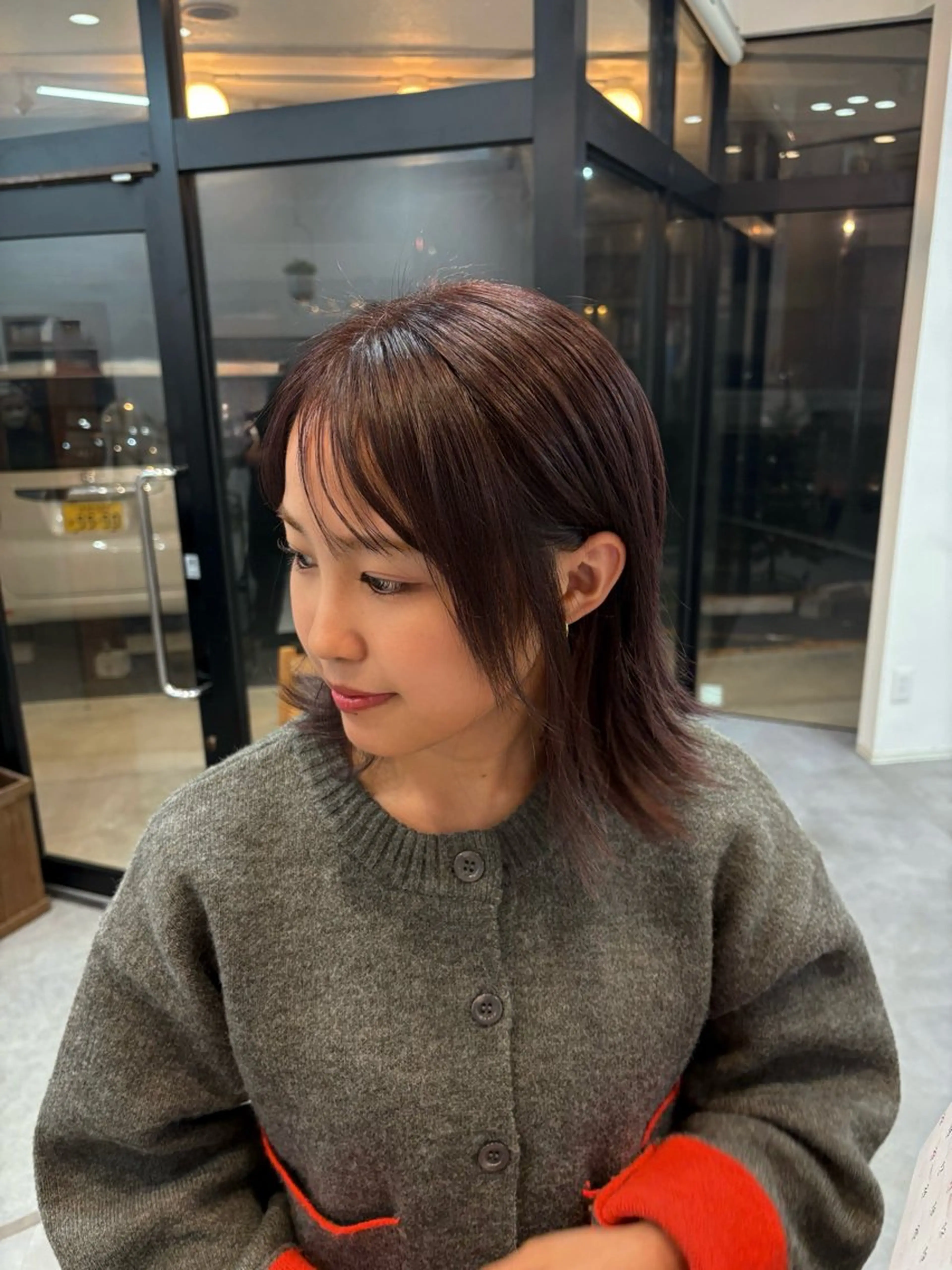 ミディアム カラー ブリーチ ラベンダーカラー ピンクカラー ヘアカラー トリートメント waku所属・菜月/透明感カラー /ハイトーンのヘアスタイル