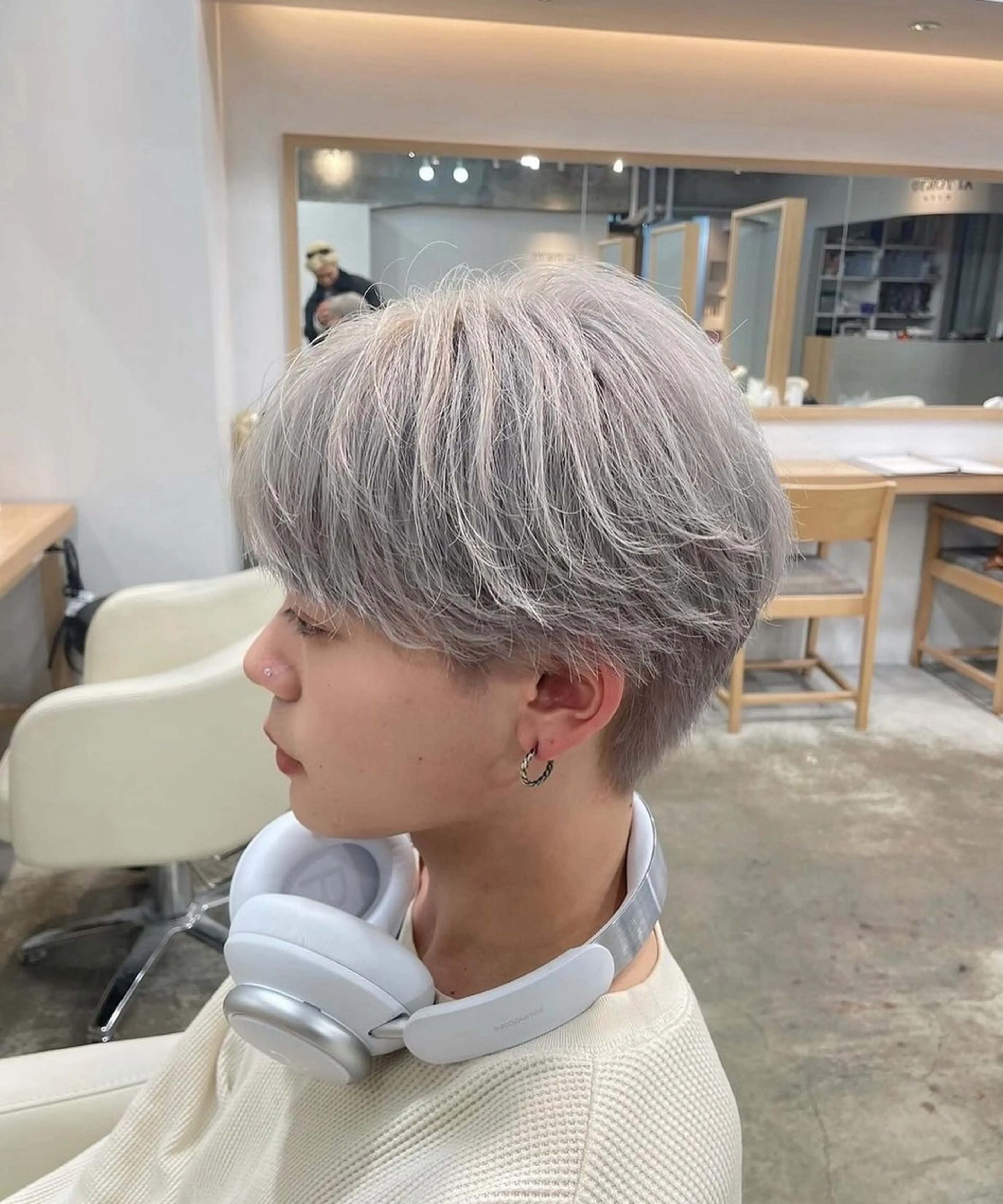 カラー シルバー ホワイトシルバー ヘアカラー ニュアンス王子 🥀𓈒のヘアスタイル