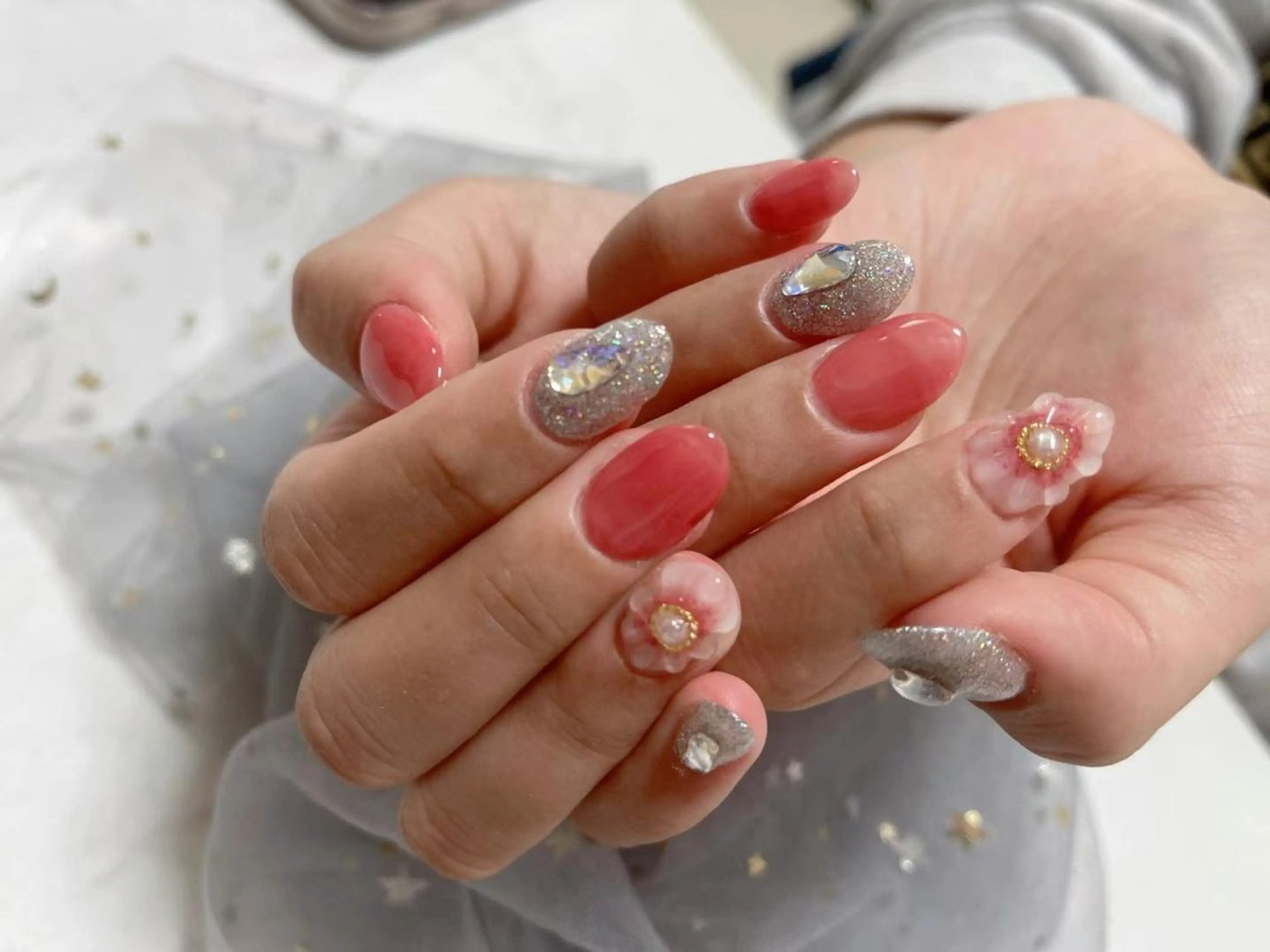 ネイル 持ち込み ワンホンネイル 🎀ネイルサロン エクラYUI🎀のネイルデザイン