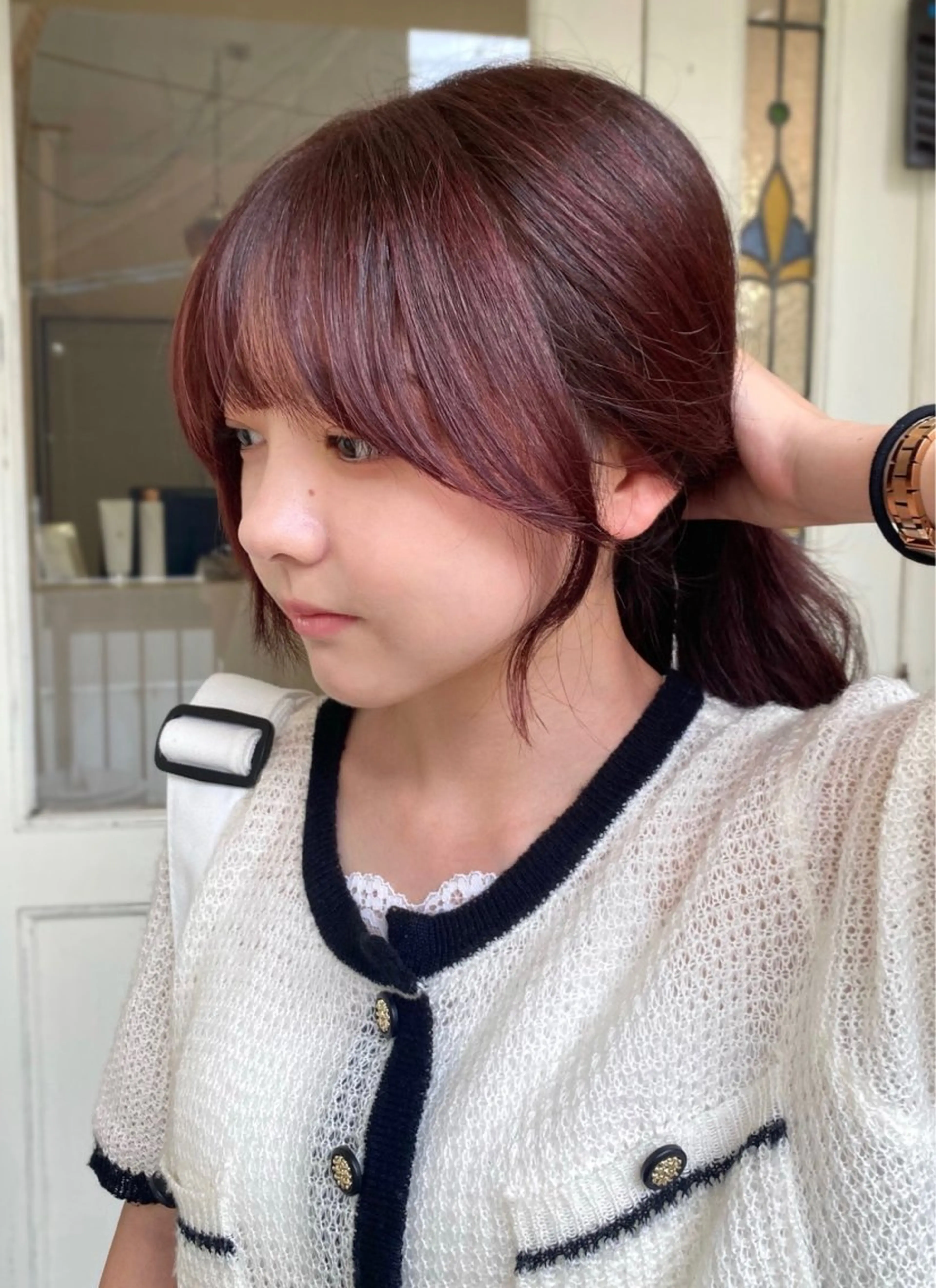 ロング 顔周りカット 小顔カット 【艶ヘア】 どうまえのヘアスタイル