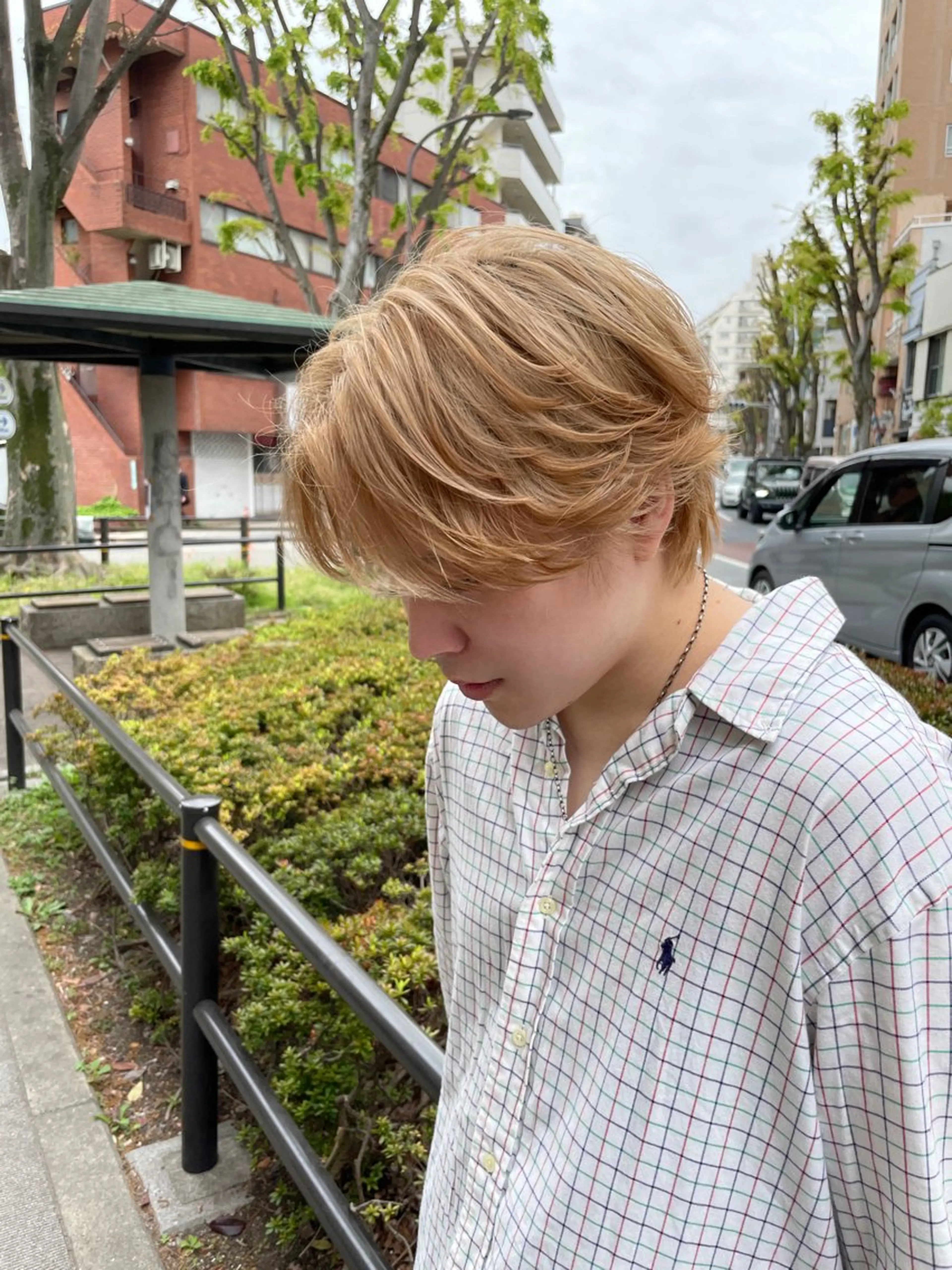 ミディアム カラー メンズ ｳﾙﾌ/ｾﾝﾀ- ﾊﾟｰﾄ【ﾅﾅﾐ】のヘアスタイル