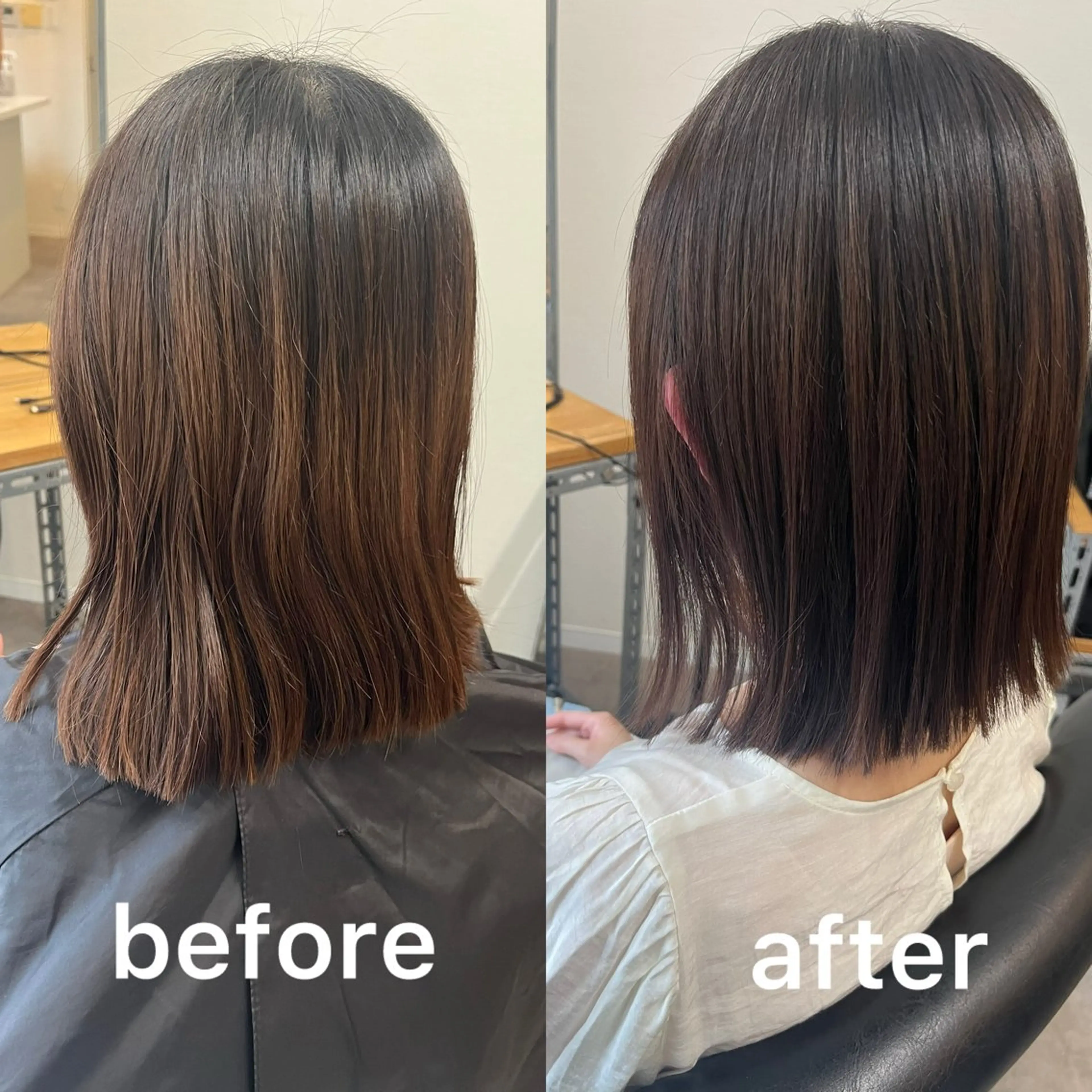 ミディアム カット ヘアカラー トリートメント OFF YUYAのヘアスタイル