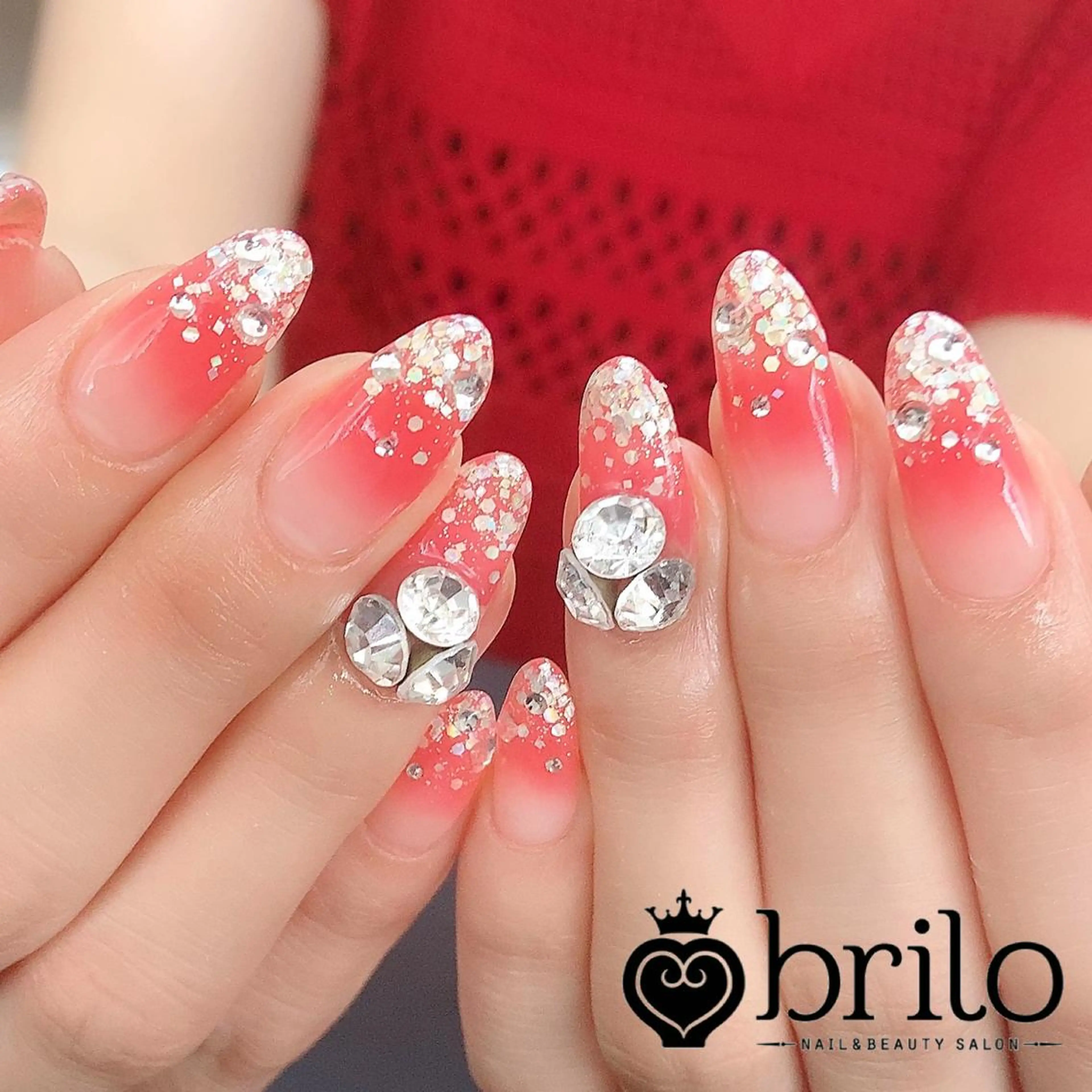 ネイル キラキラネイル ラメ(グリッター) ストーンネイル brilo erikaのネイルデザイン