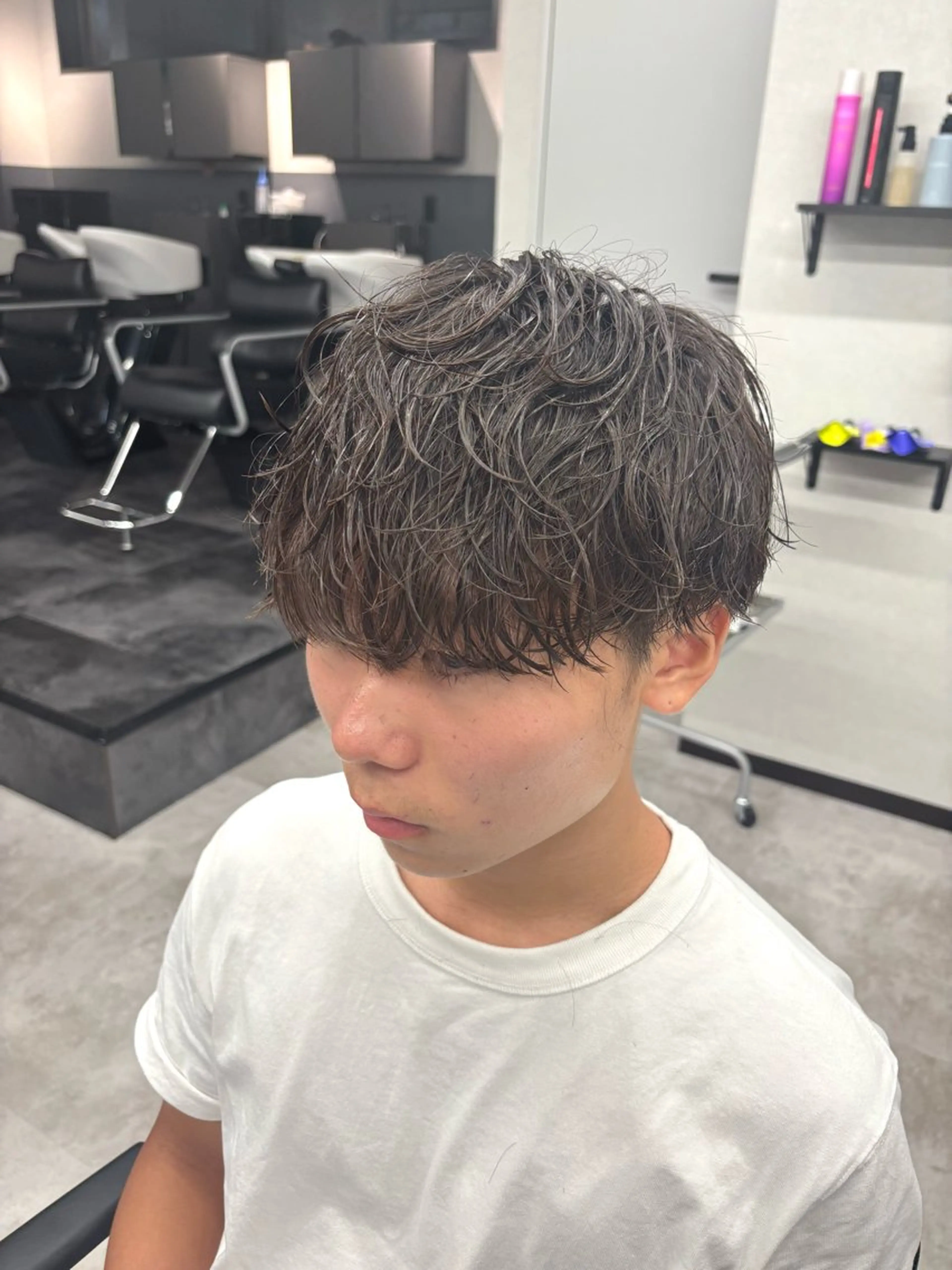 ショート パーマ メンズ メンズパーマ 波巻きパーマ メンズサロン/戸塚駅 東口3分/冨田大輝のヘアスタイル