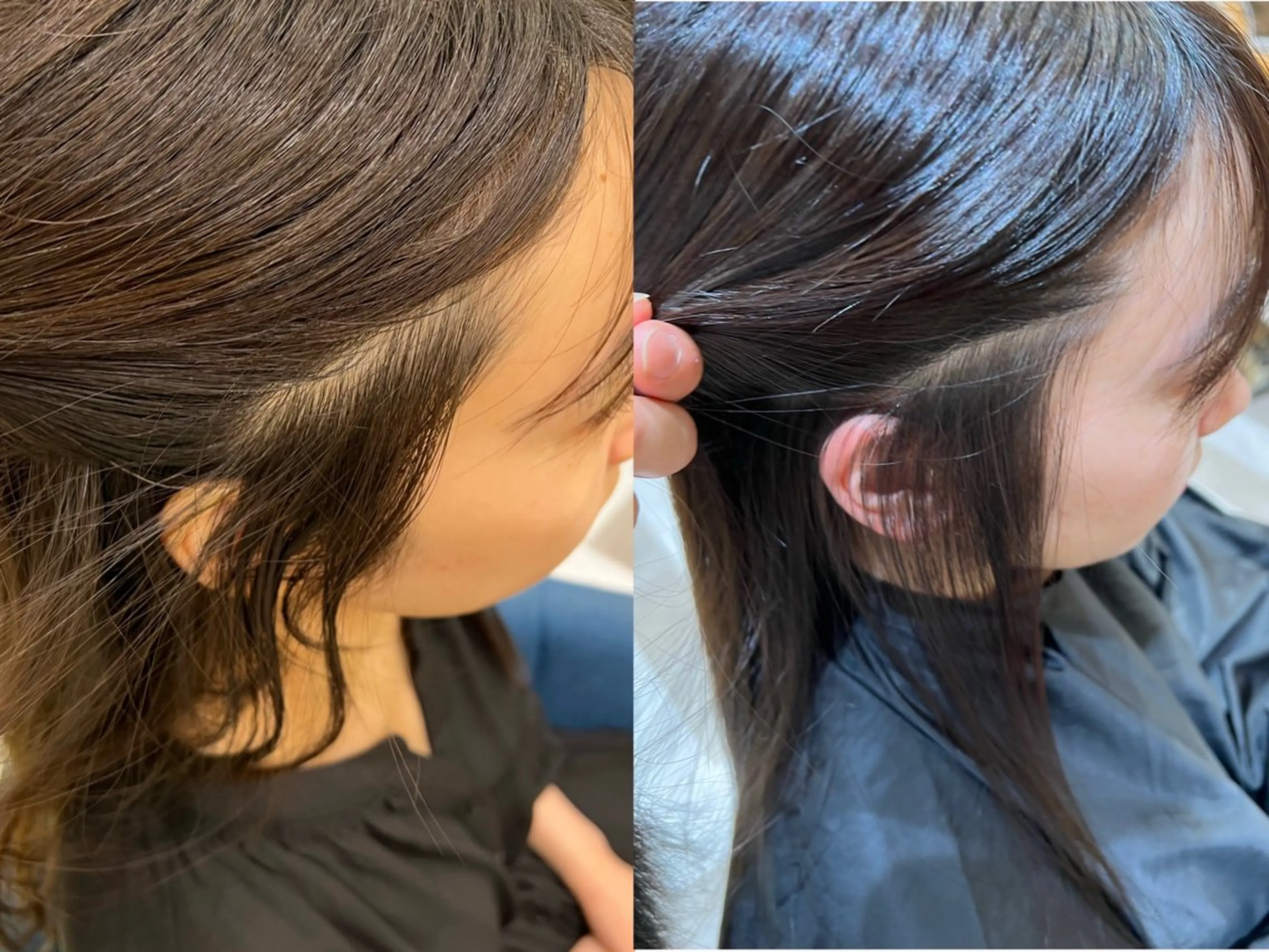 セミロング 縮毛矯正 縮毛矯正 トリートメント ‎🤍くびれヘア 🖤菊池 瑛士のヘアスタイル