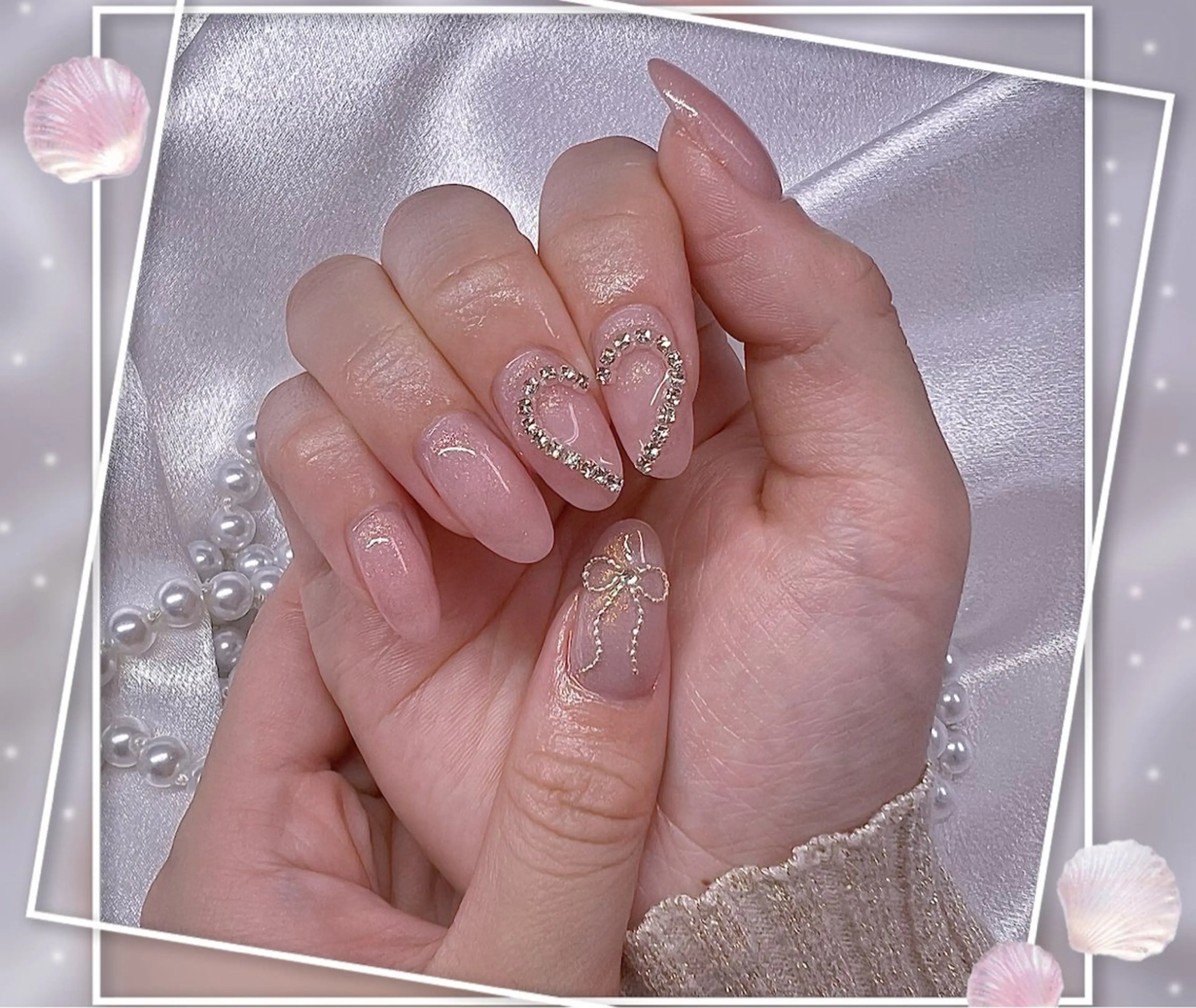 ネイル グラデーション キラキラネイル 韓国ネイル マグネットネイル ピンク Chill Nailsalonのネイルデザイン