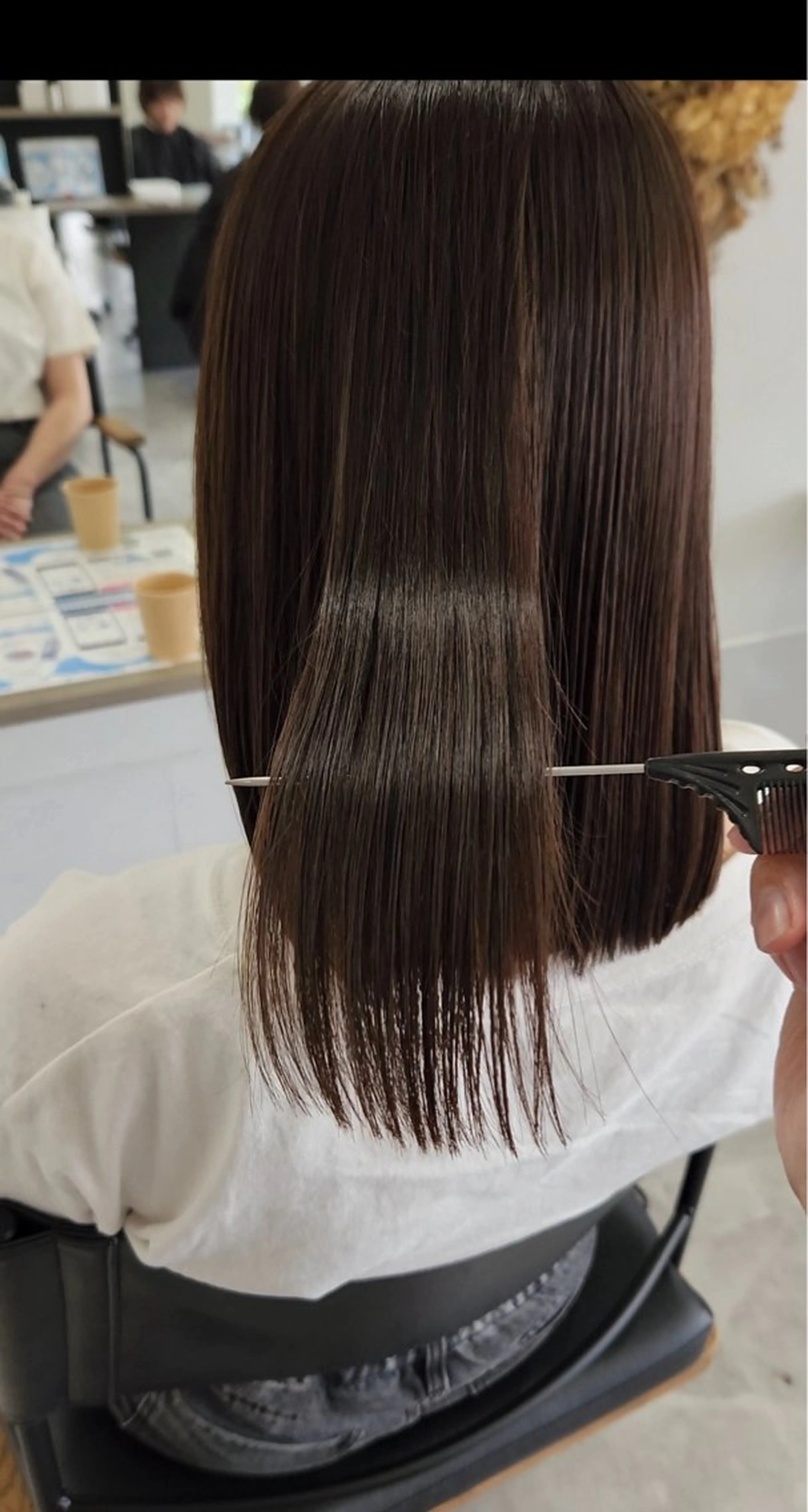 ミディアム 縮毛矯正 🎀透明感カラー 🎀樺島希美🎀のヘアスタイル
