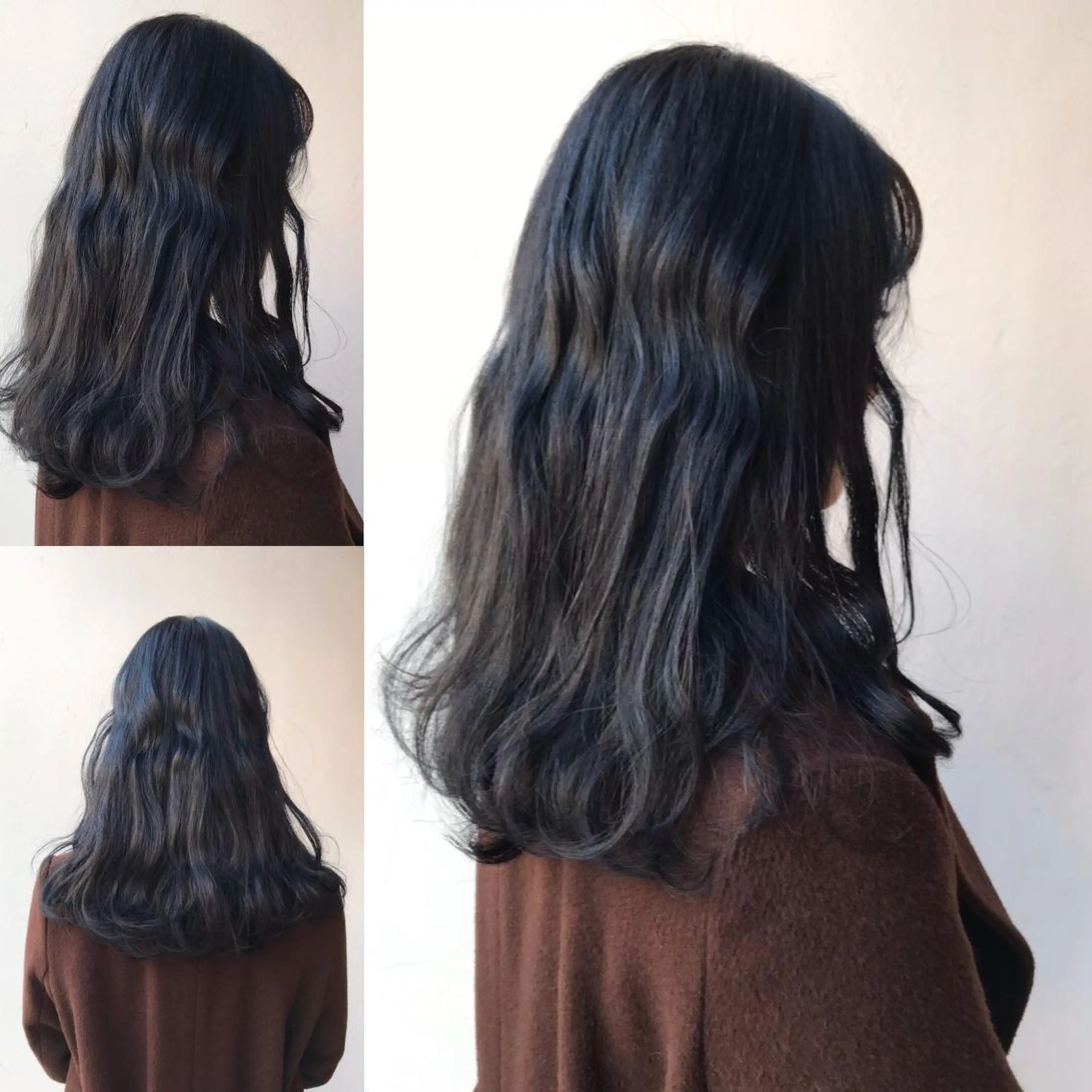 セミロング カラー ブルーカラー ネイビーカラー 大阪長居🌱野見山 卓也のヘアスタイル