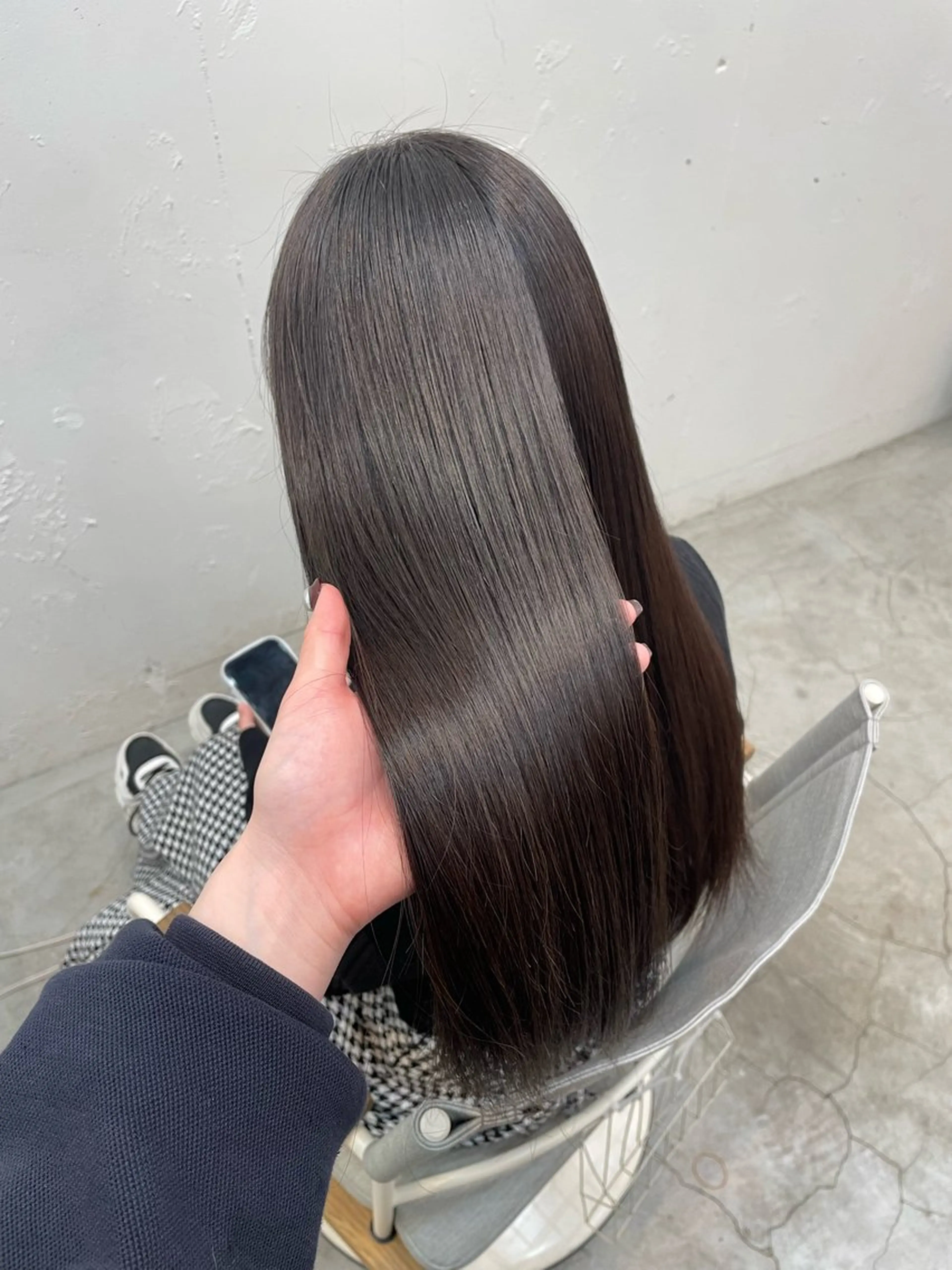 ロング パーマ 酸性ストレート ストレートパーマ 縮毛矯正 似合わせカットカラー 本厚木/ナカノユウのヘアスタイル