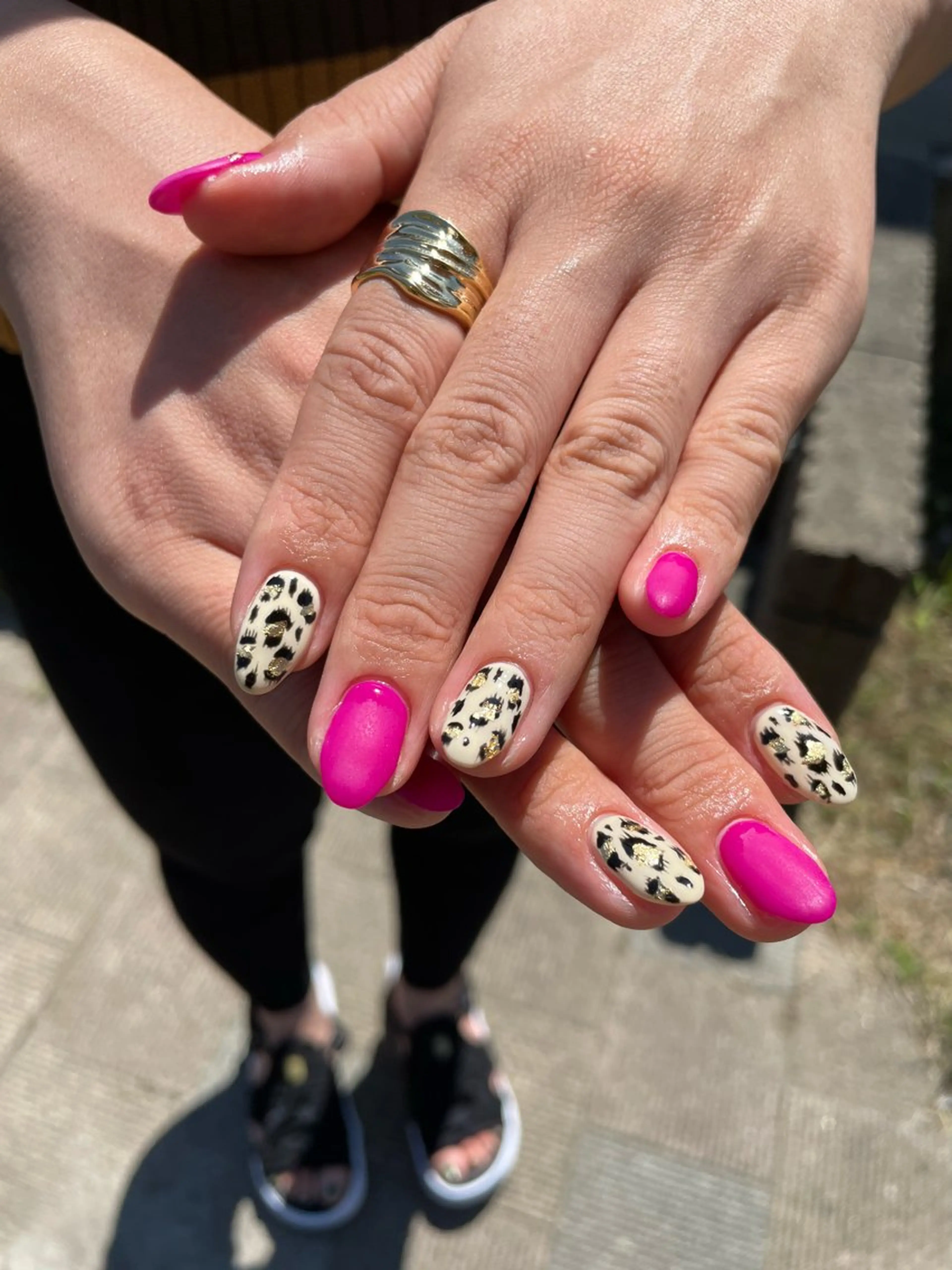 ネイル アニマル柄 マットネイル ピンク Nail salon Betty❤︎のネイルデザイン