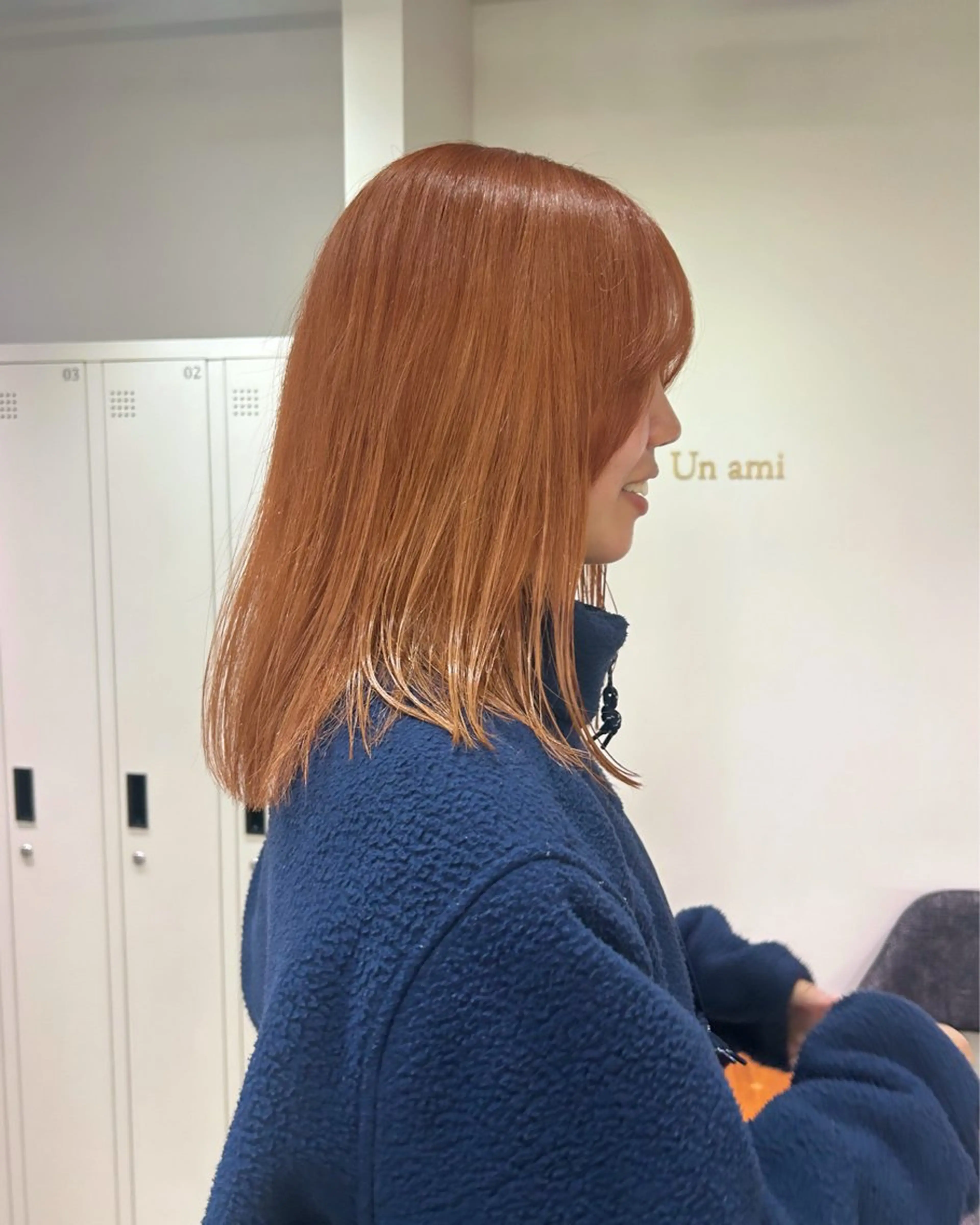 セミロング ヘアカラー 暖色🧶／ヒロサワ イロハ🤍のヘアスタイル