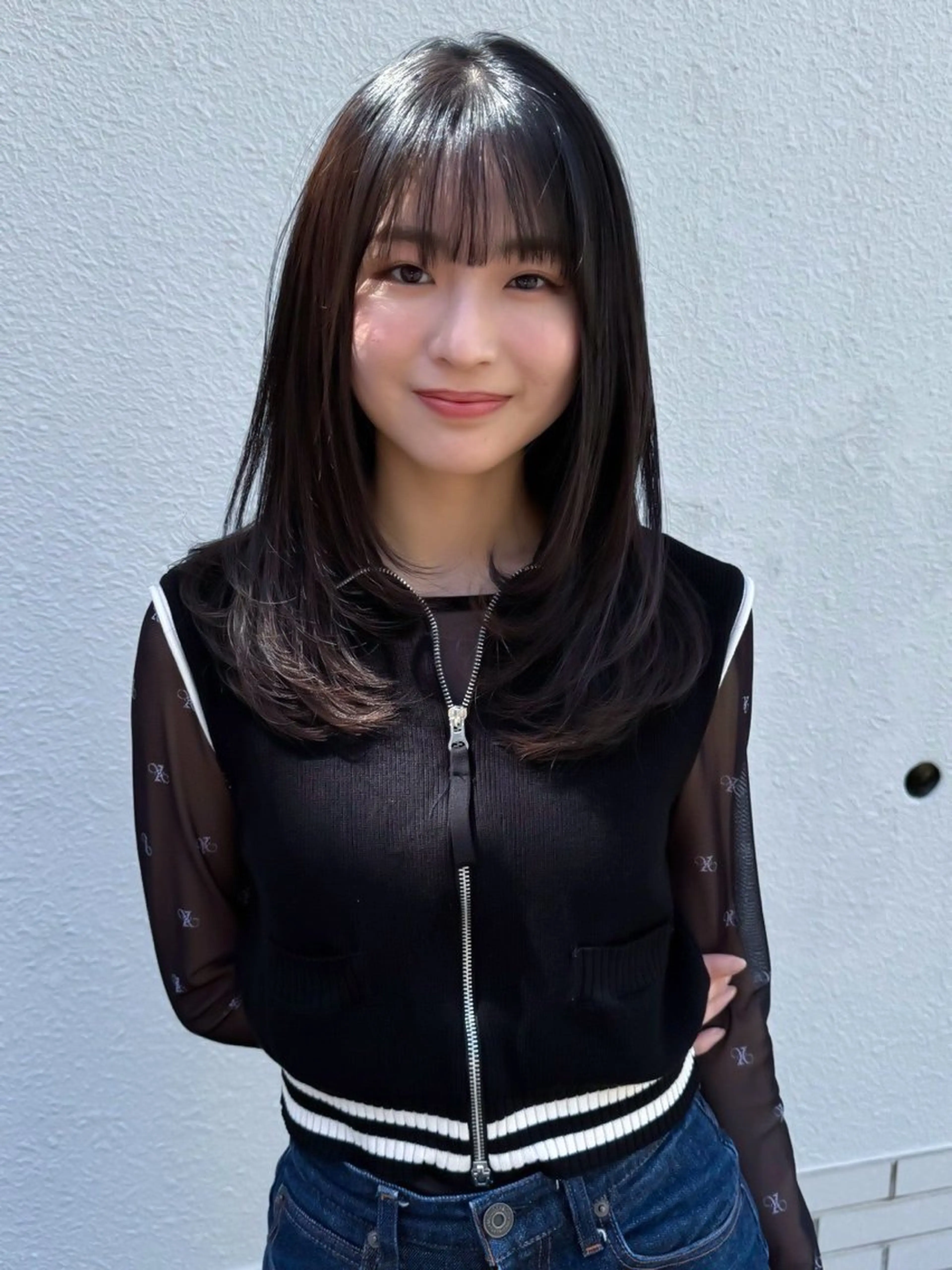 セミロング レイヤーカット カット ヘアカラー 似合わせモテヘア Akari🦢🖤のヘアスタイル