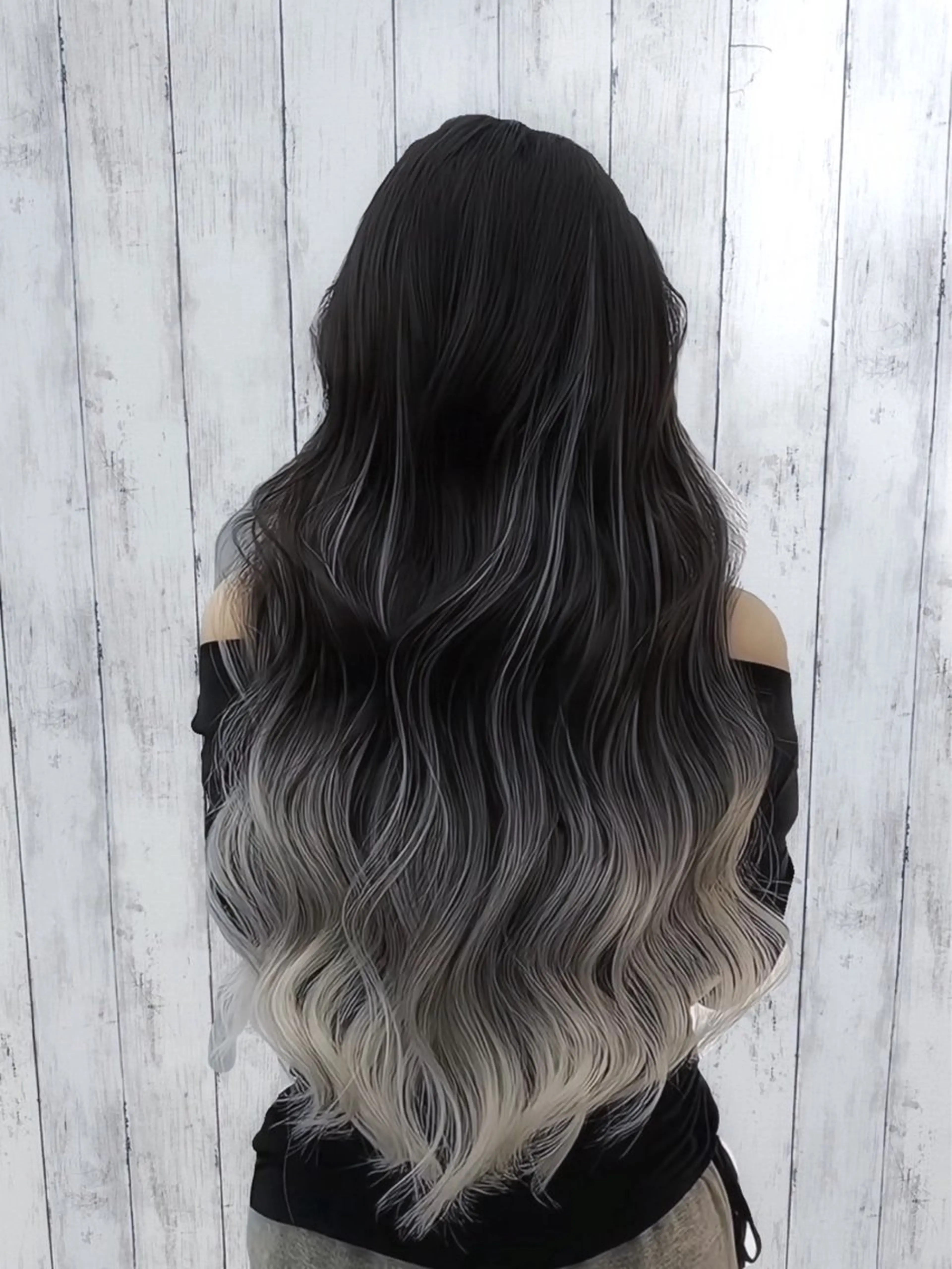 ロング カラー ヘアアレンジ エクステ 韓国風ヘア エクステ専門店 Vのヘアスタイル