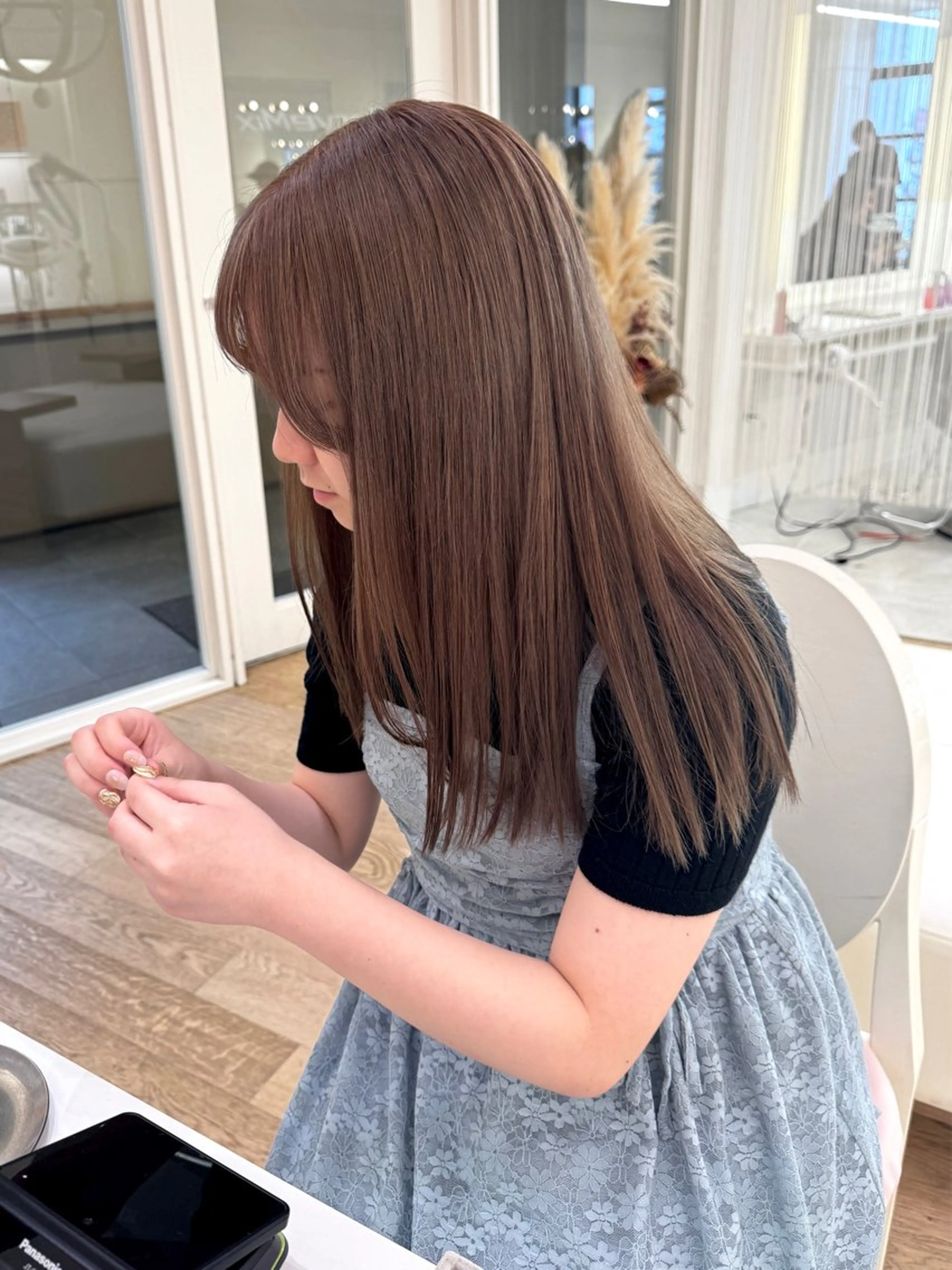 ロング カラー カット ヘアカラー ParveMix NANOのヘアスタイル