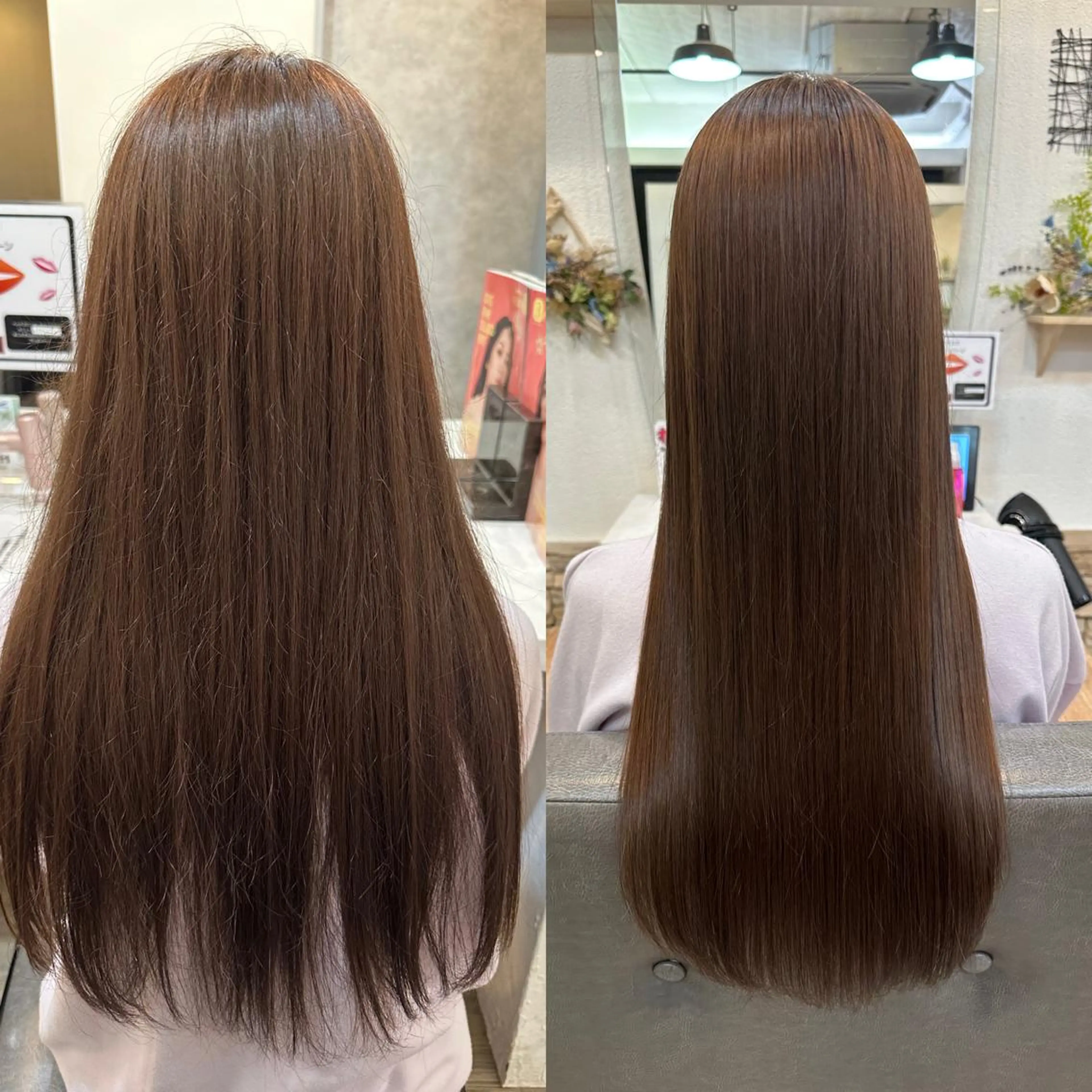 ロング パーマ ストレートパーマ カット 縮毛矯正 sato ayaka ｜透明感カラー🫧のヘアスタイル
