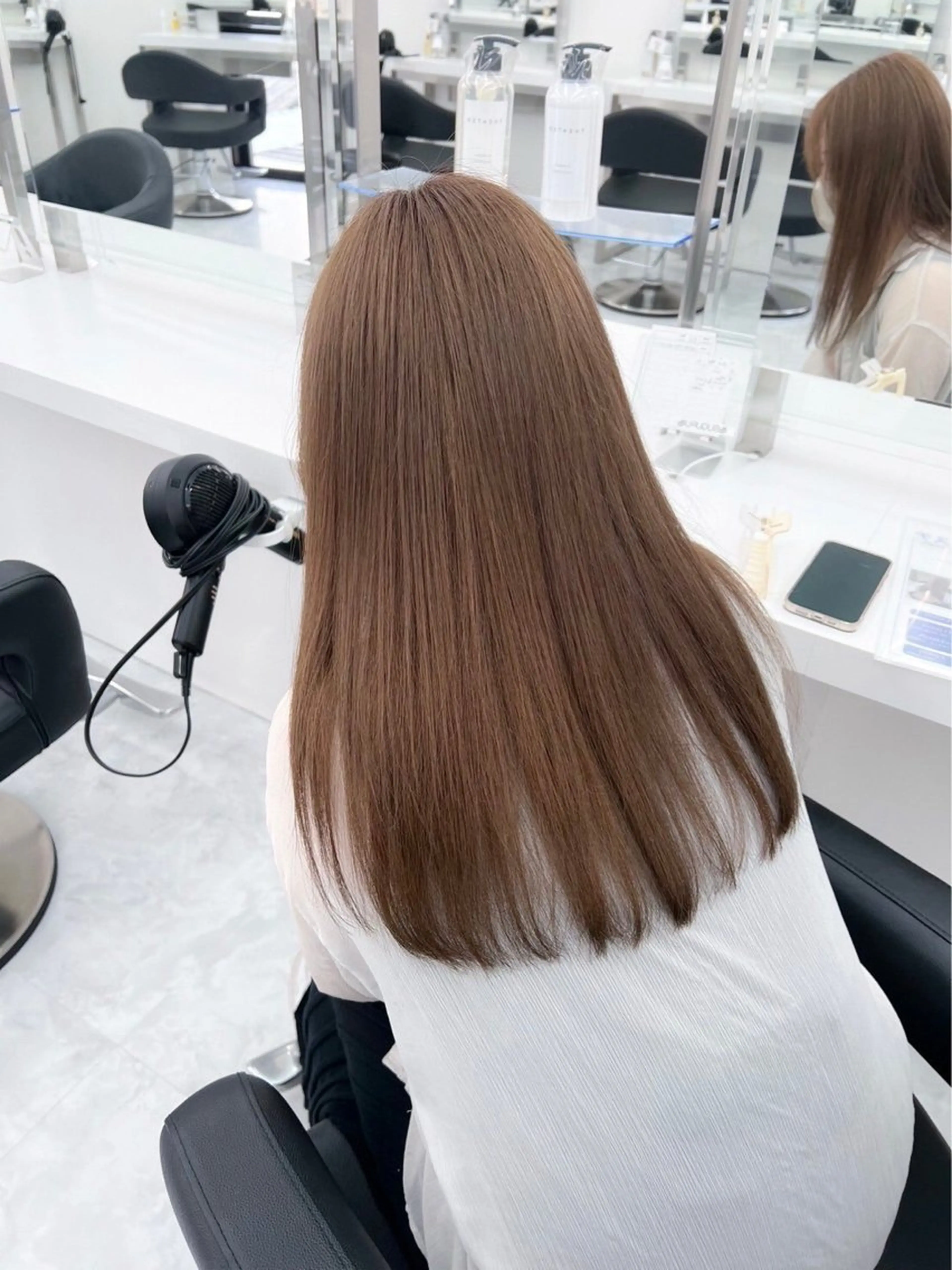 ミディアム ブラウンベージュ🤎 ブリーチなし🤎のヘアスタイル