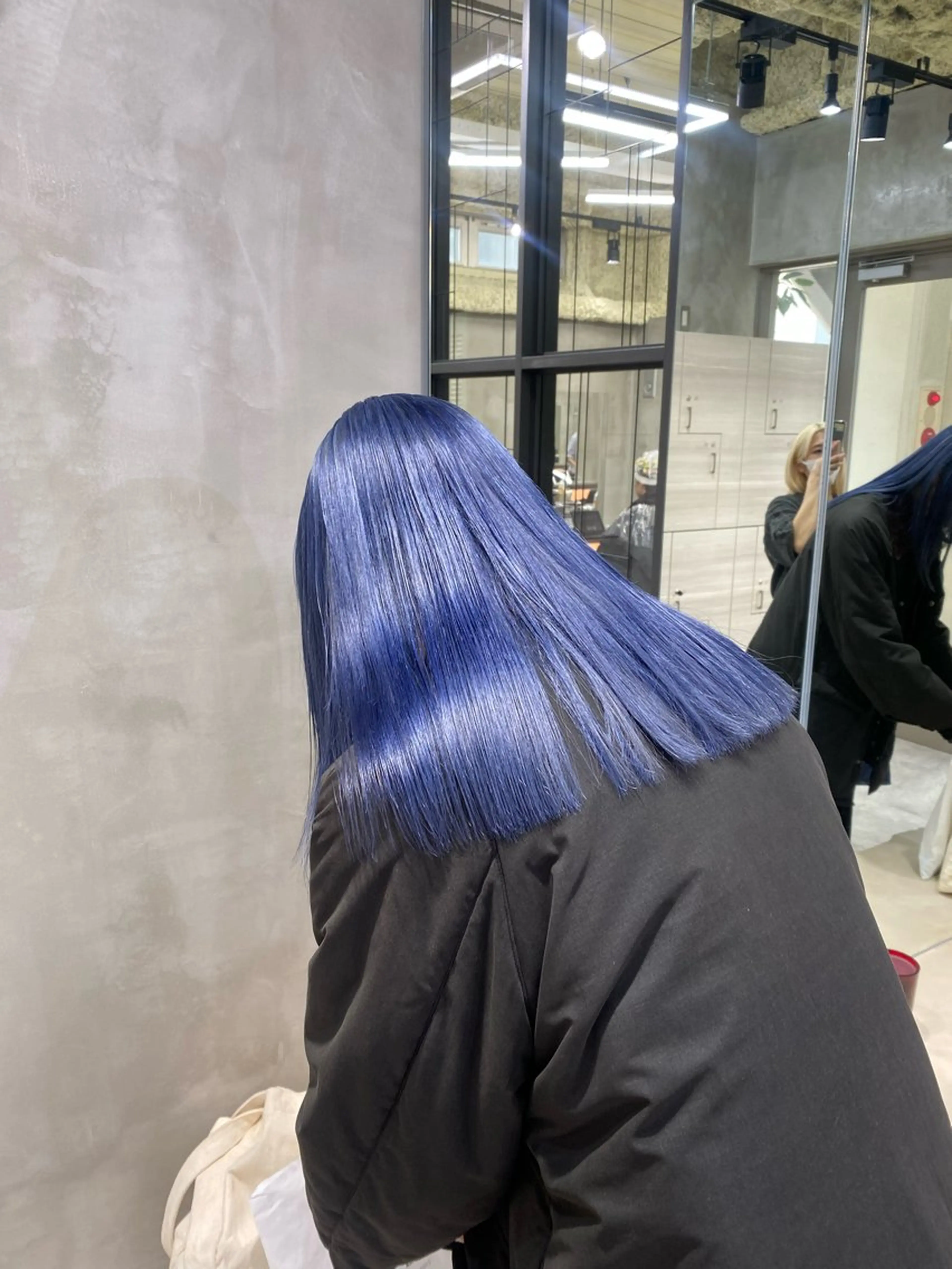 セミロング カラー メンズ メンズブリーチ ブリーチ ブルーカラー シルバー 🍈yurina パーマ🍈のヘアスタイル