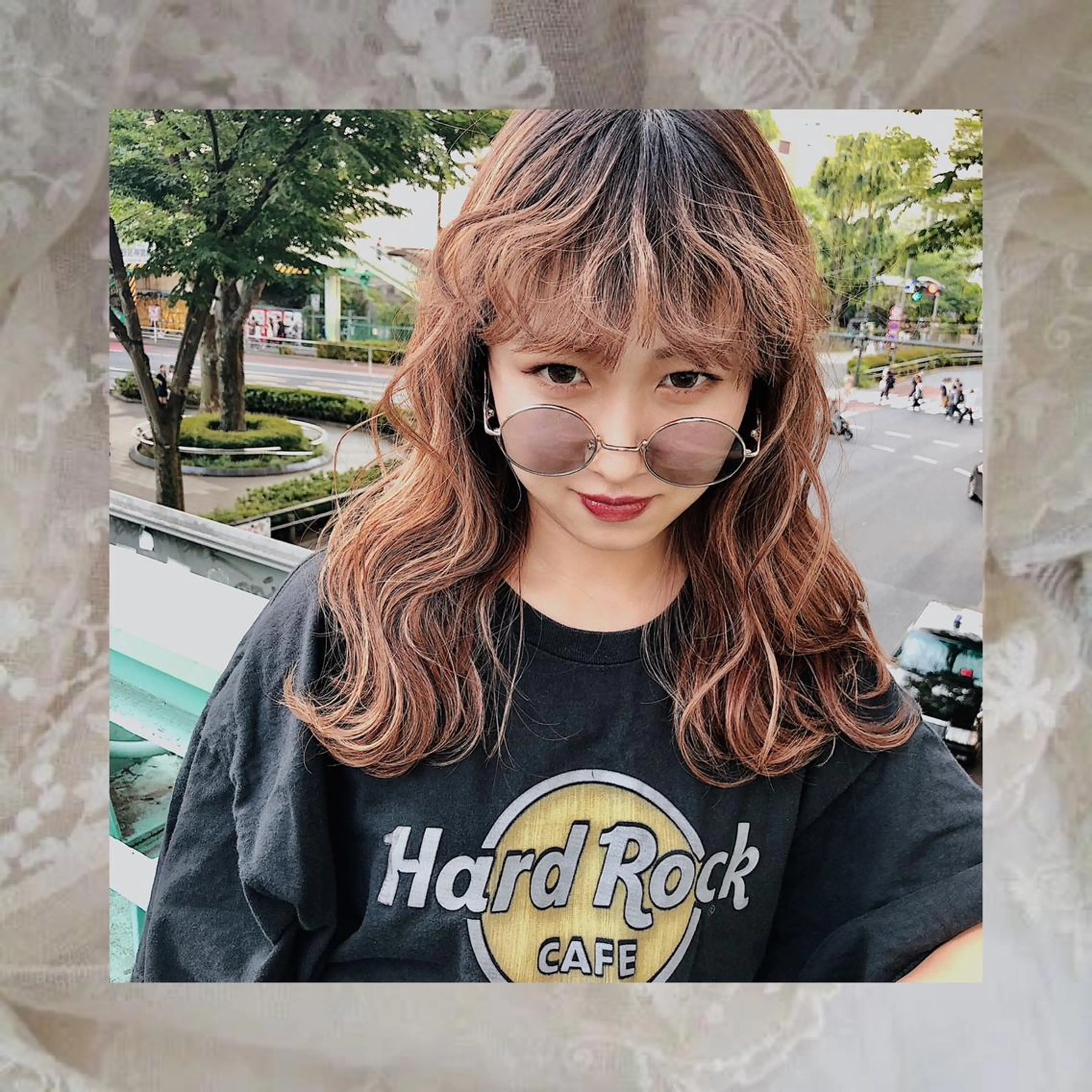 ロング カラー ヘアアレンジ ヘアセット 寒色アイドルカラー JUNOチナツのヘアスタイル