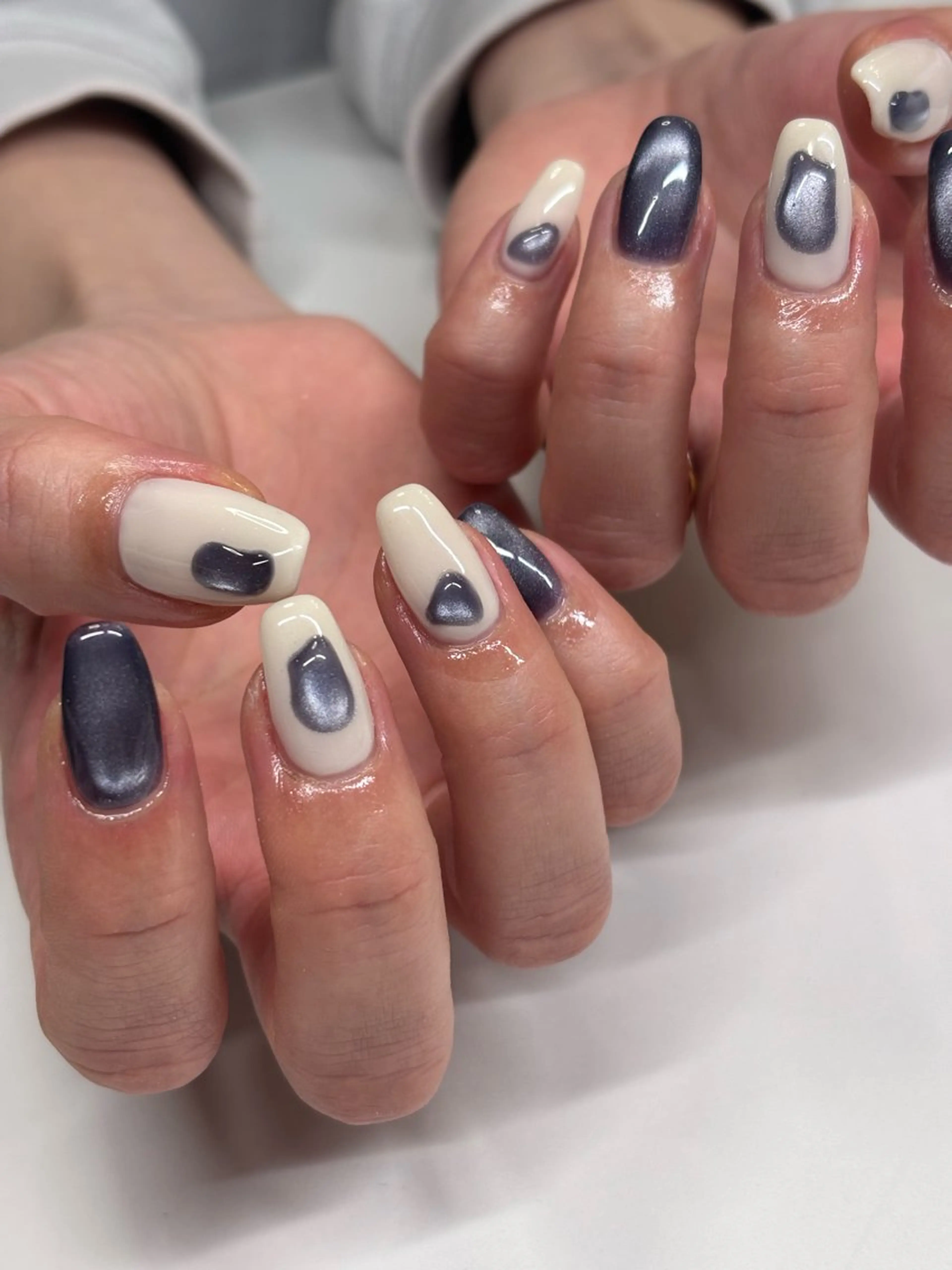 ネイル マグネットネイル 冬ネイル ハンドネイル iconail 下北沢 NONのネイルデザイン