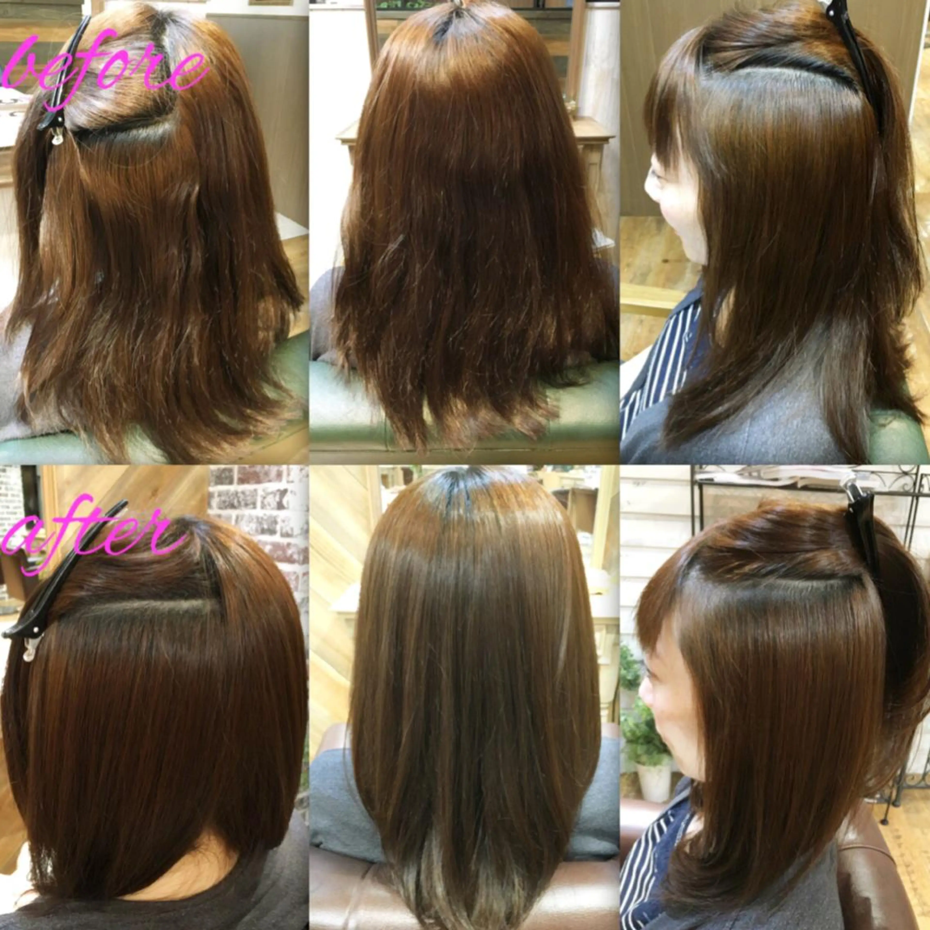 セミロング パーマ ストレートパーマ 本物のブリーチ縮毛 /デサキショウヘイのヘアスタイル