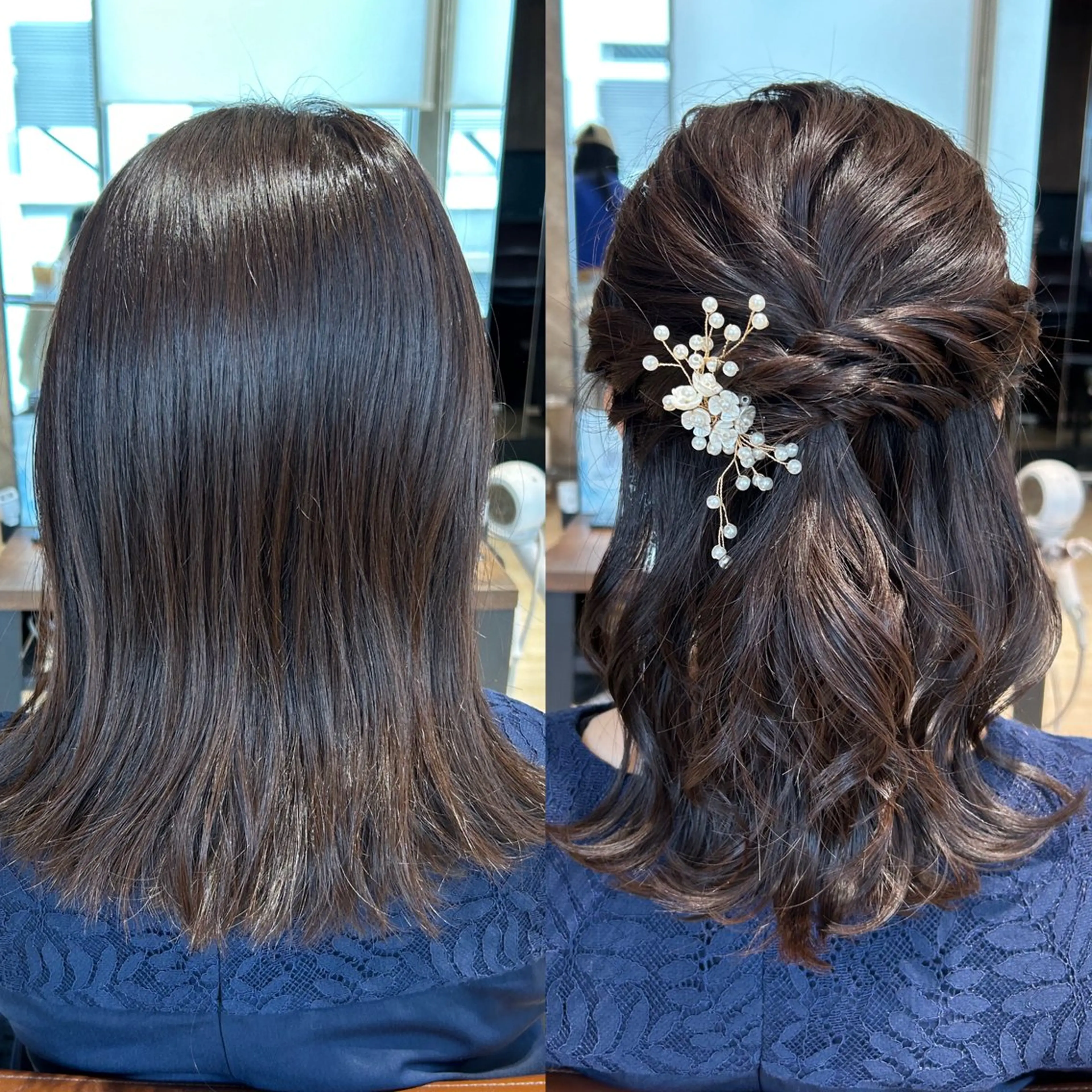 ミディアム カラー ヘアアレンジ ハーフアップ ヘアセット 髙木美緒🌿 レイヤー/アレンジのヘアスタイル