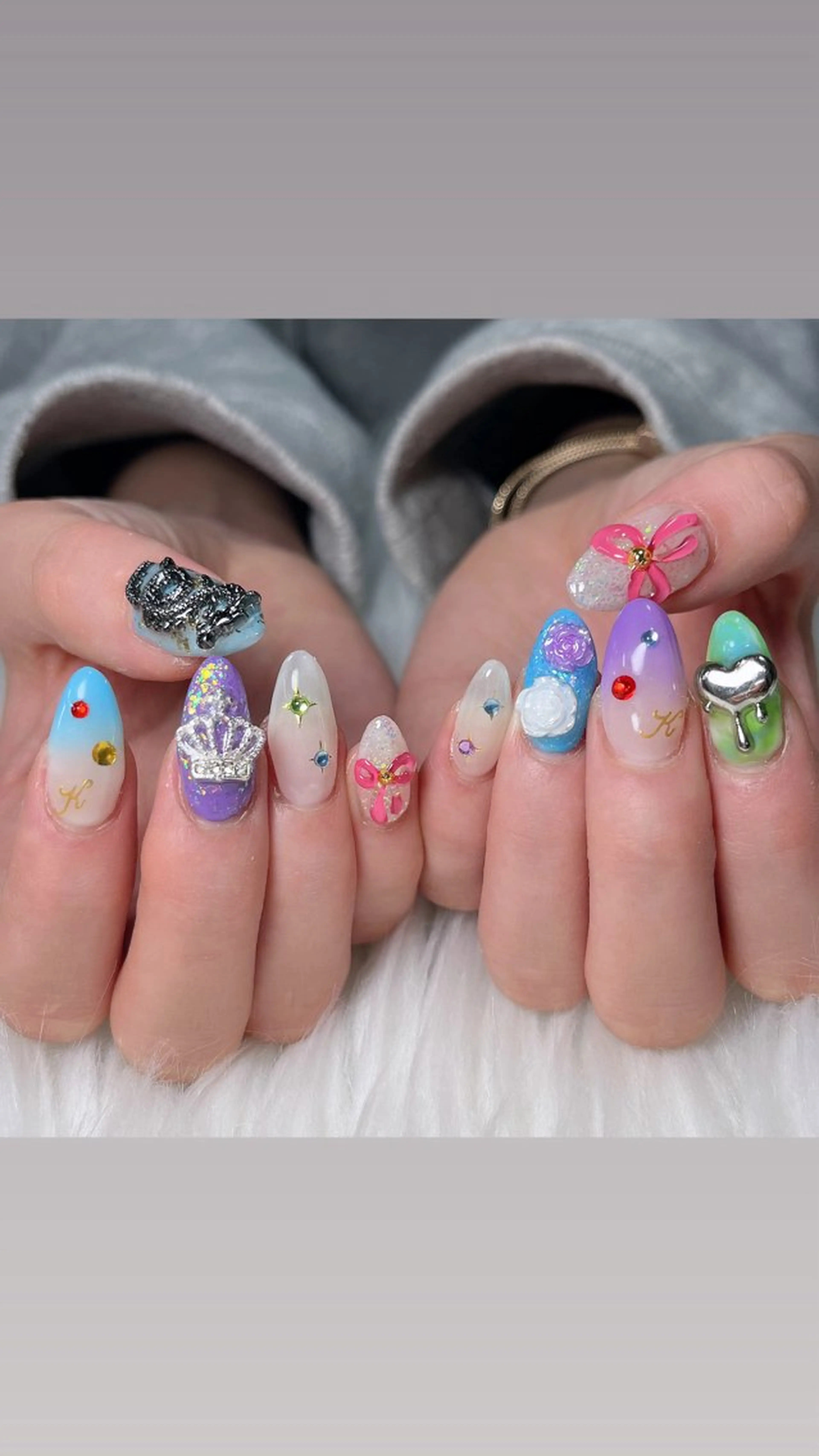ネイル 韓国ネイル ラメ(グリッター) 持ち込み ハンドネイル 🐕🦺Yappy 💗A-tanのネイルデザイン
