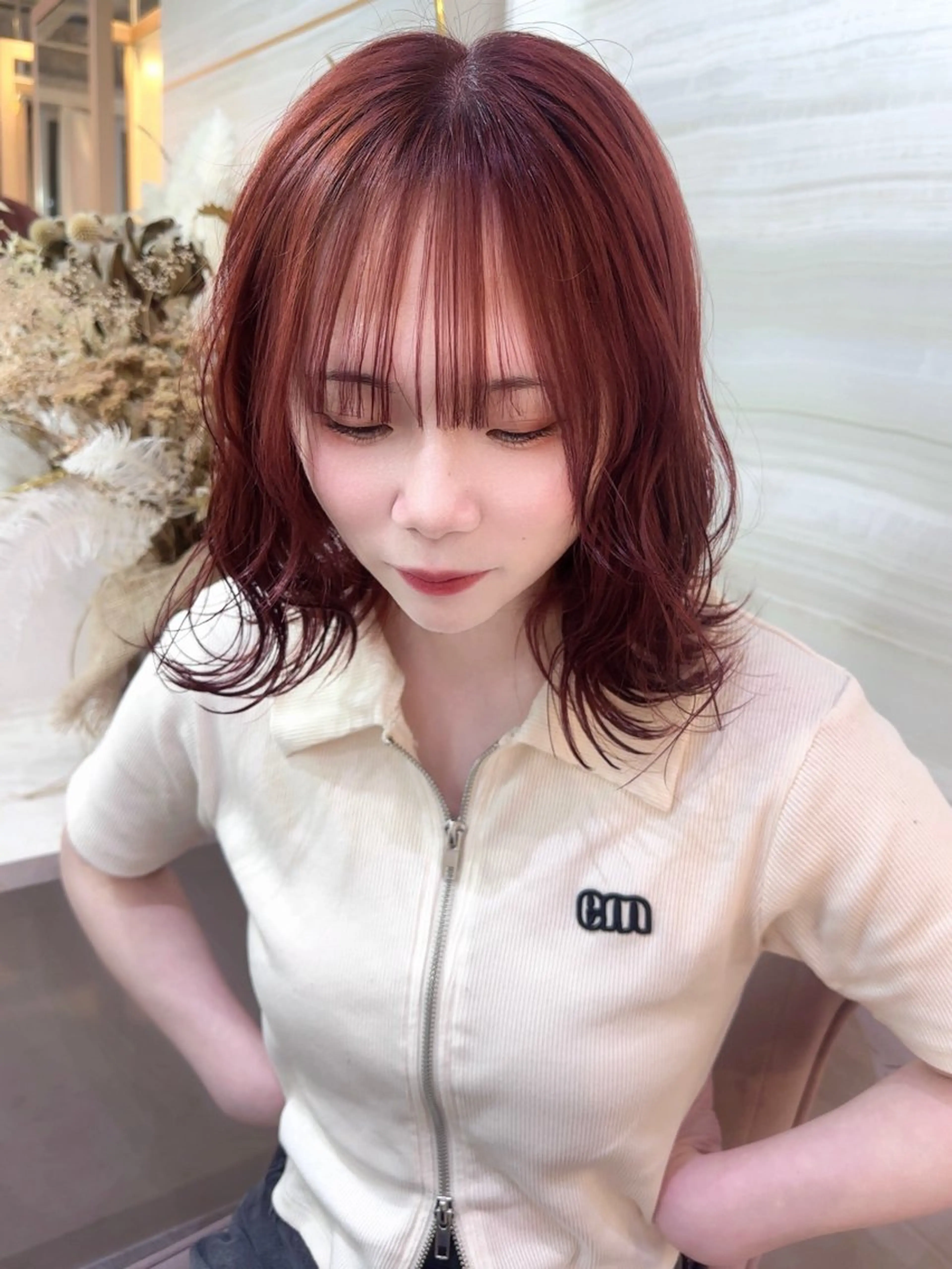 ミディアム カラー ベージュカラー ブリーチ ケアブリーチ ミルクティーベージュ ピンクカラー ヘアカラー 🦋高瀬寛菜🦋 韓国/ブリーチのヘアスタイル