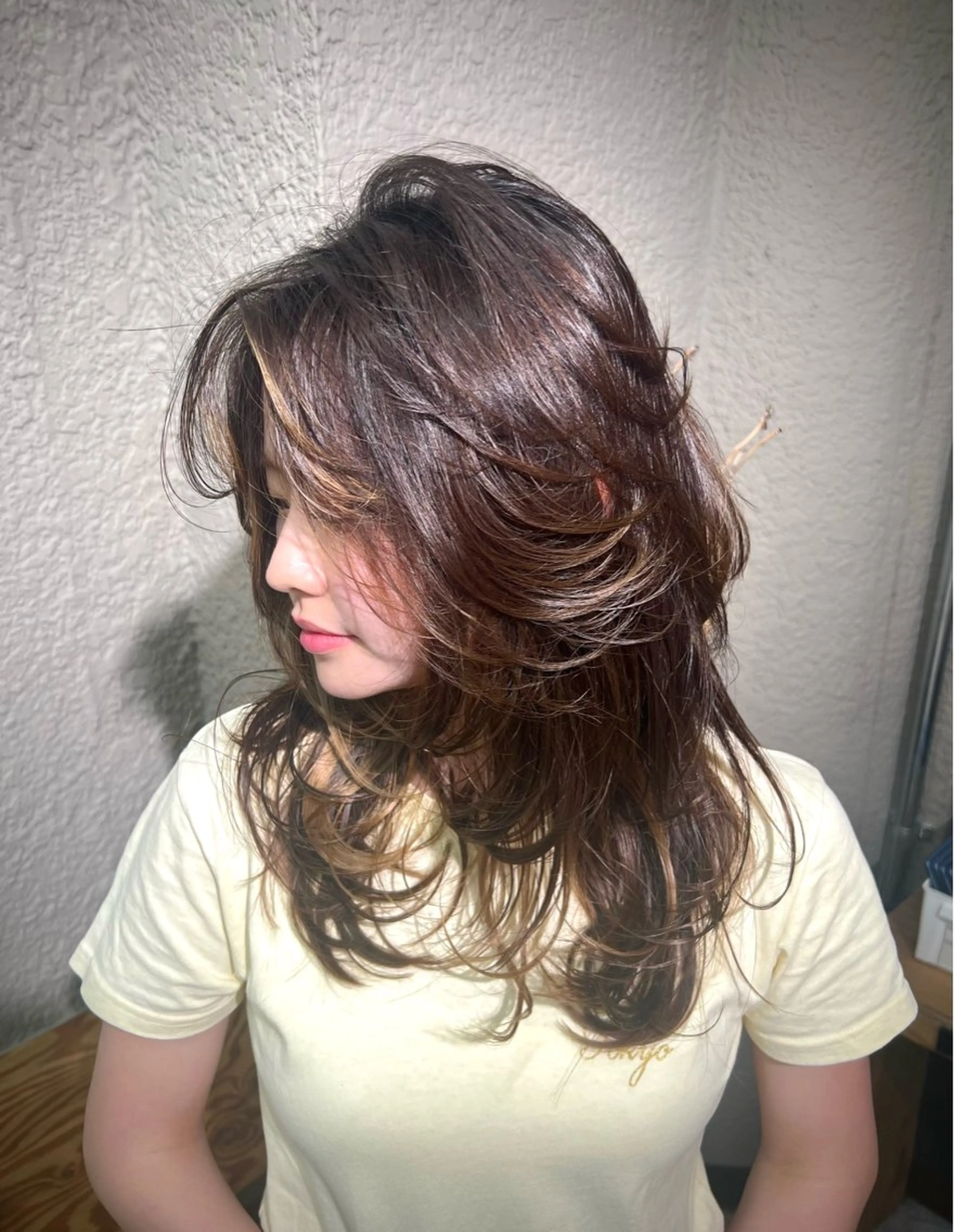 セミロング カット 💖難波レイヤー カット💖ツバサのヘアスタイル
