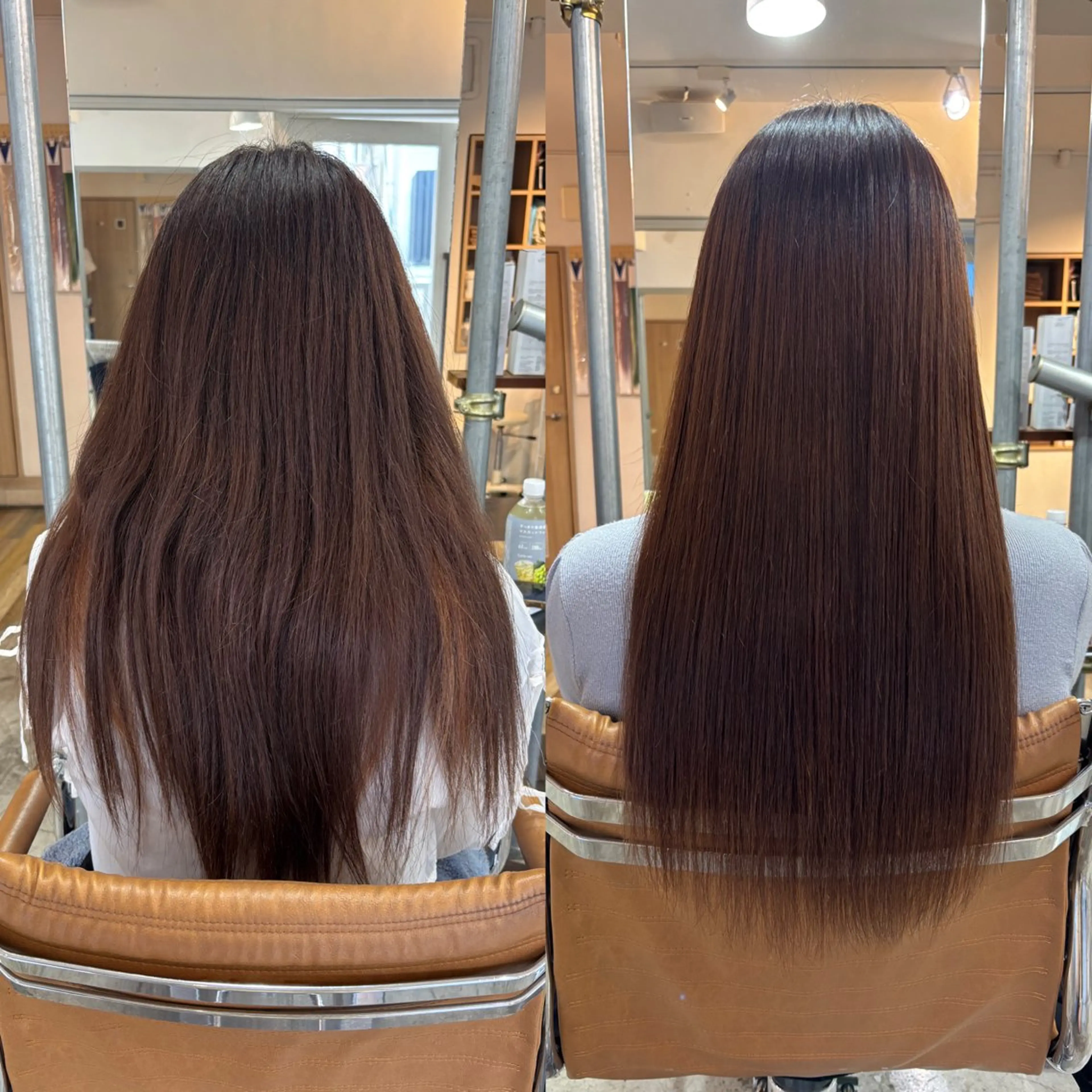 セミロング カット 縮毛矯正 トリートメント coii🌼はな🌼 ブリーチストレートのヘアスタイル