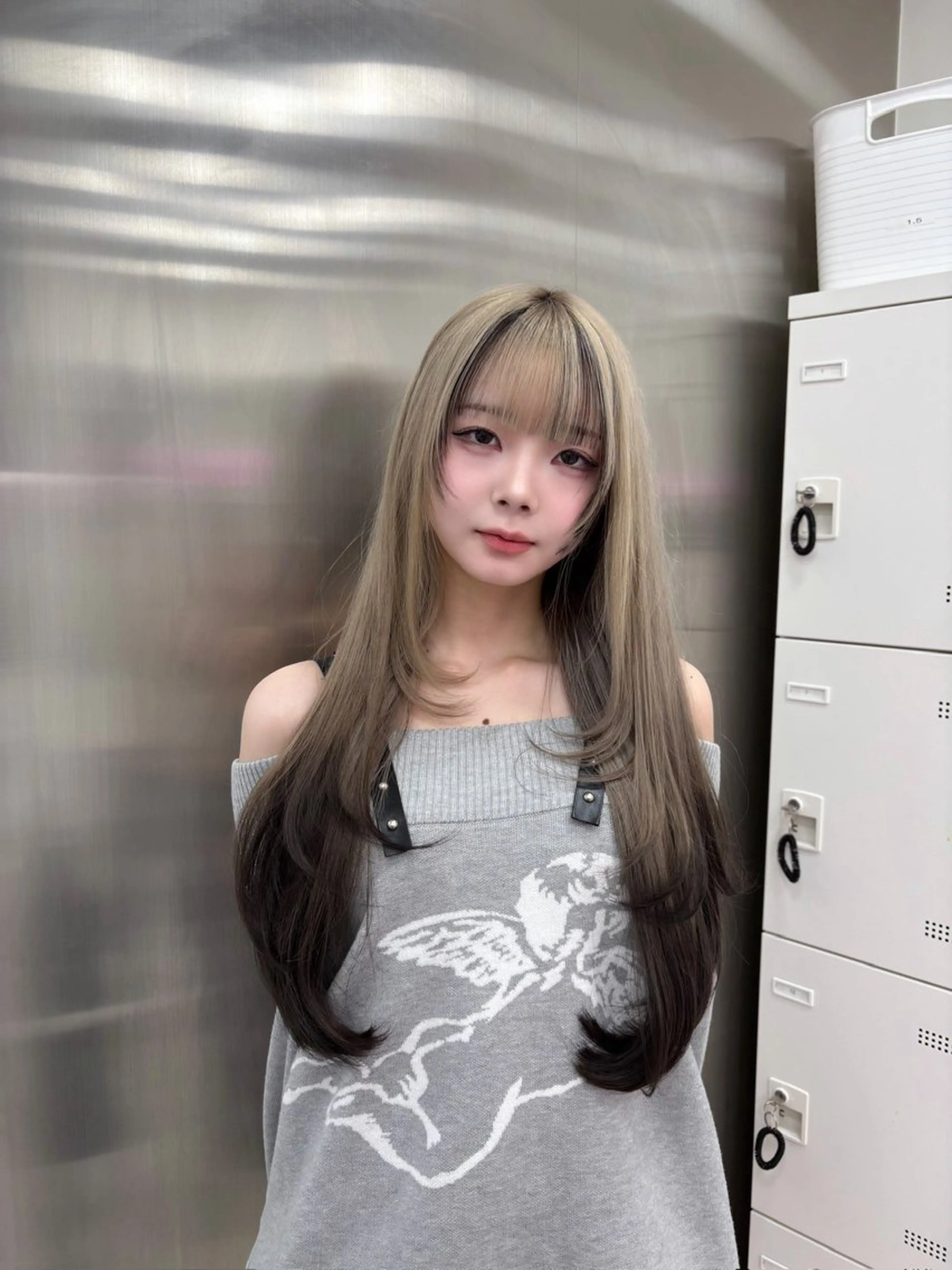 ミディアム カット ヘアカラー トリートメント ヘッドスパ ヘアセット 表参道ハッシュカット レイヤー/リノンのヘアスタイル