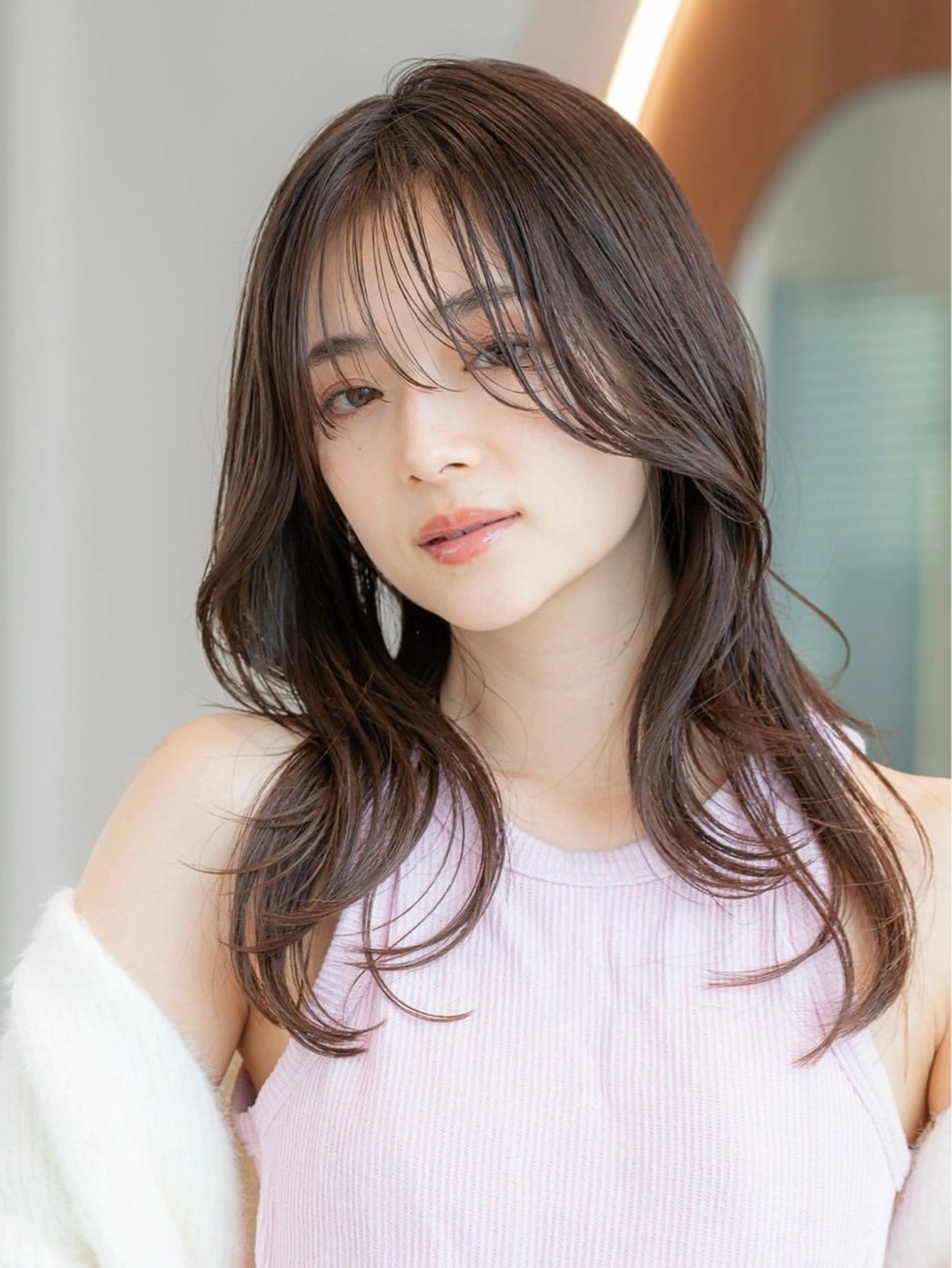 ロング カラー ブラウンカラー ショコラブラウン グレージュ 韓国風ヘア レイヤーカット 韓国レイヤー🇰🇷 韓国研修◎渋谷カイトのヘアスタイル
