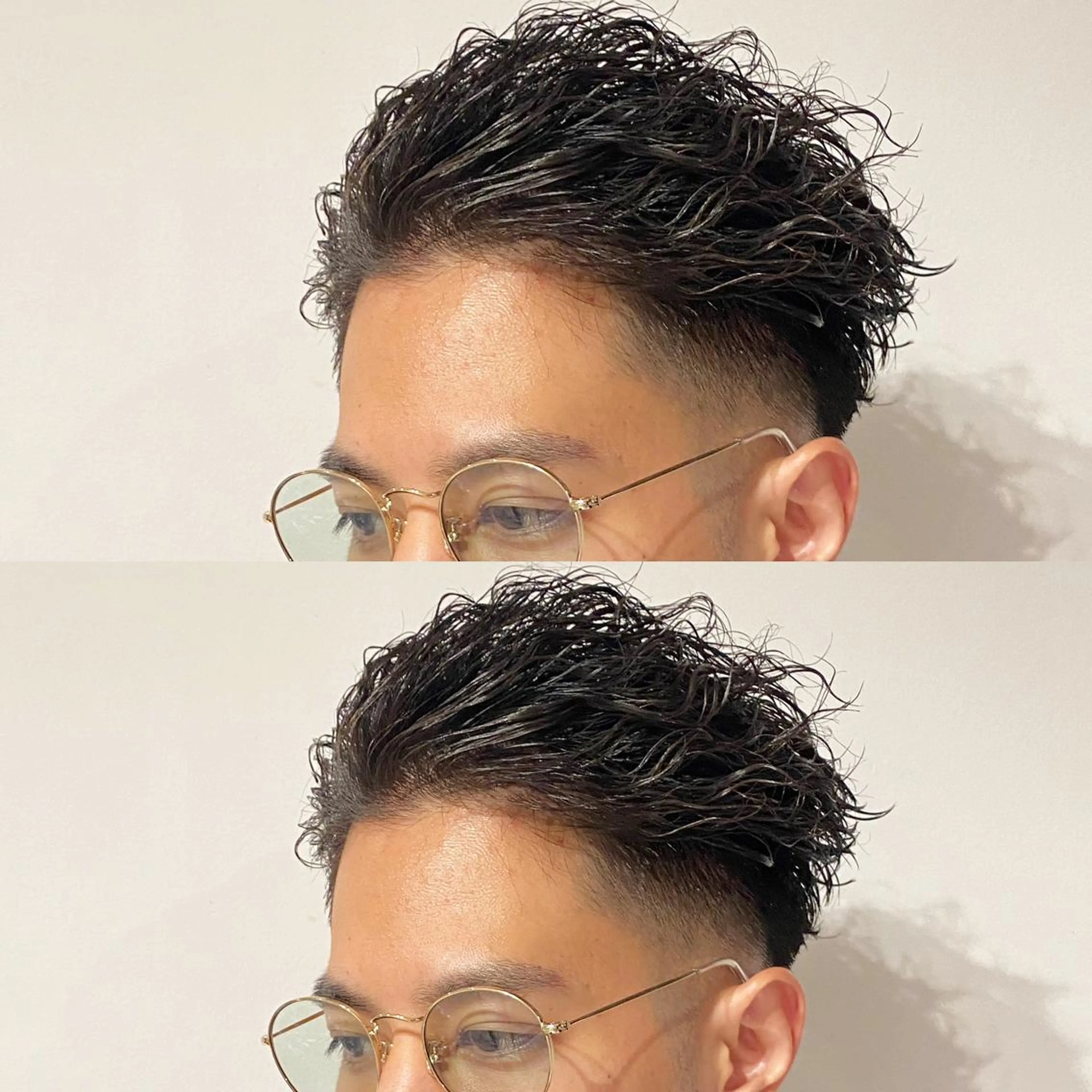 ミディアム パーマ メンズ フェードカット 波巻きパーマ カット パーマ トリートメント 【メンズ職人】 ✂️佐藤友のヘアスタイル