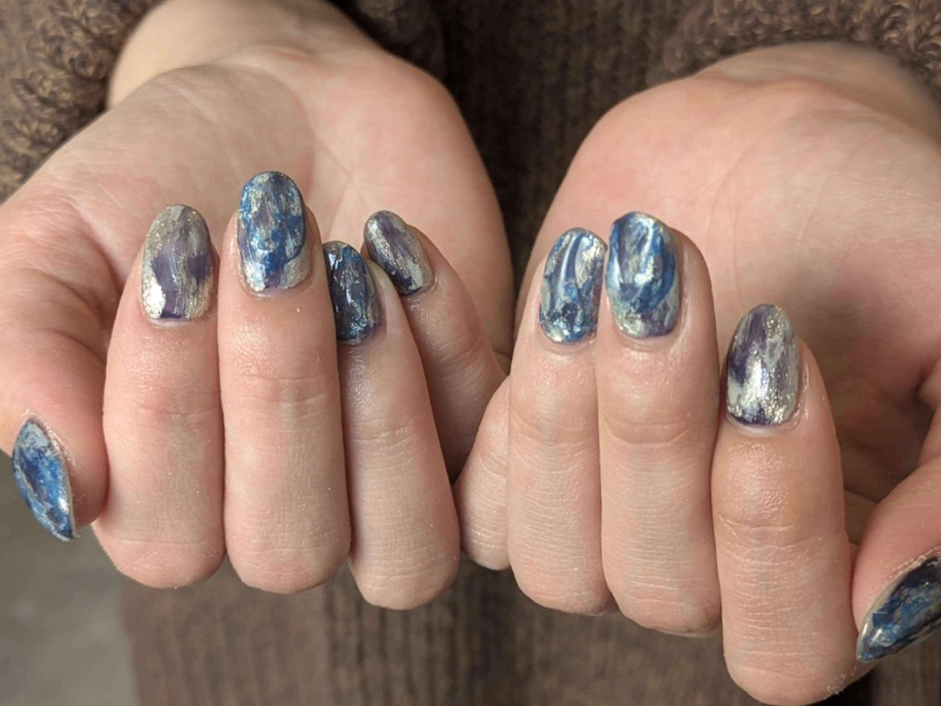 ネイル ブルー ニュアンスネイル 【新宿三丁目】AMIのネイルデザイン
