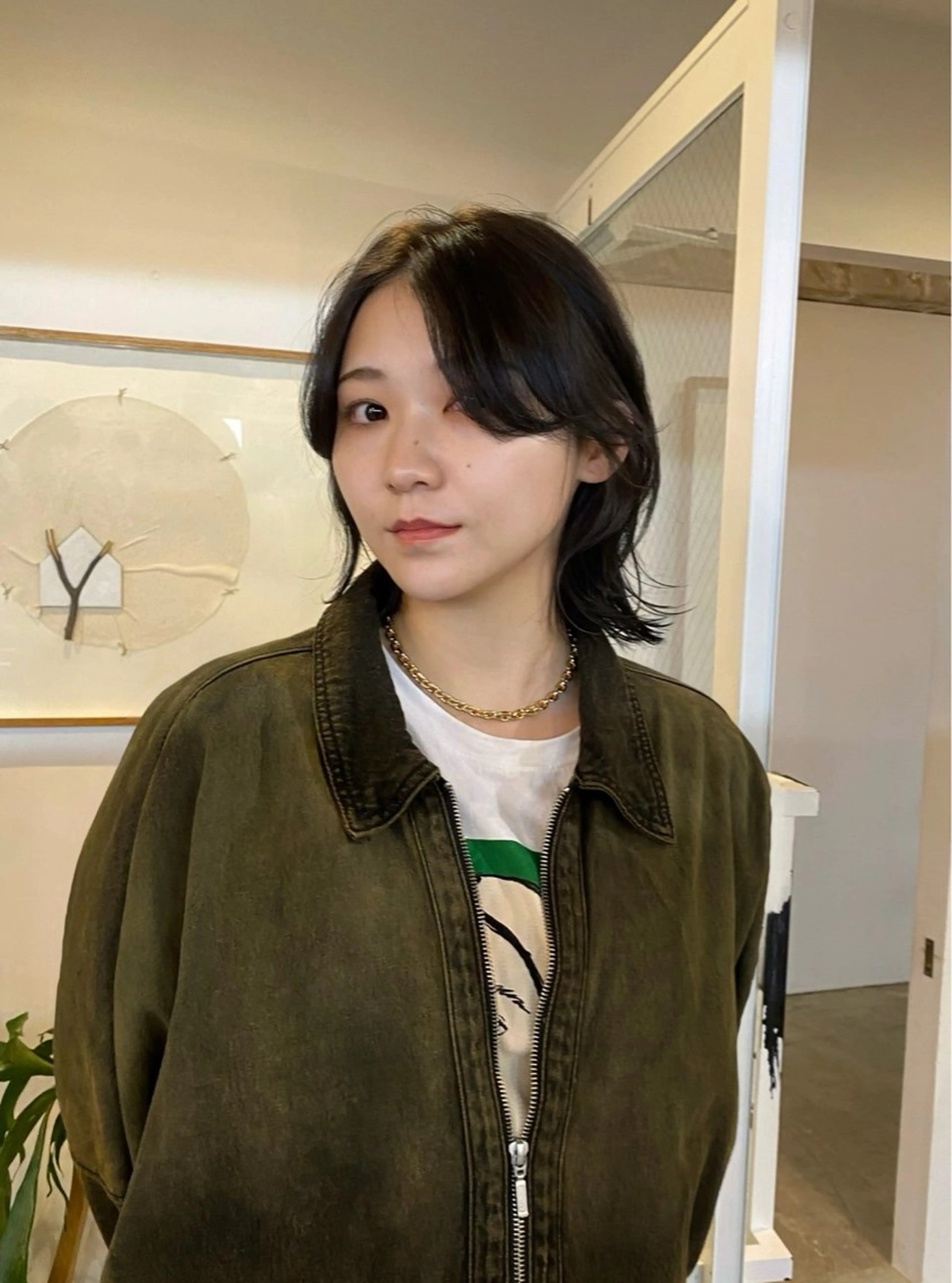 ミディアム カラー カット ヘアカラー KEI gattacaのヘアスタイル
