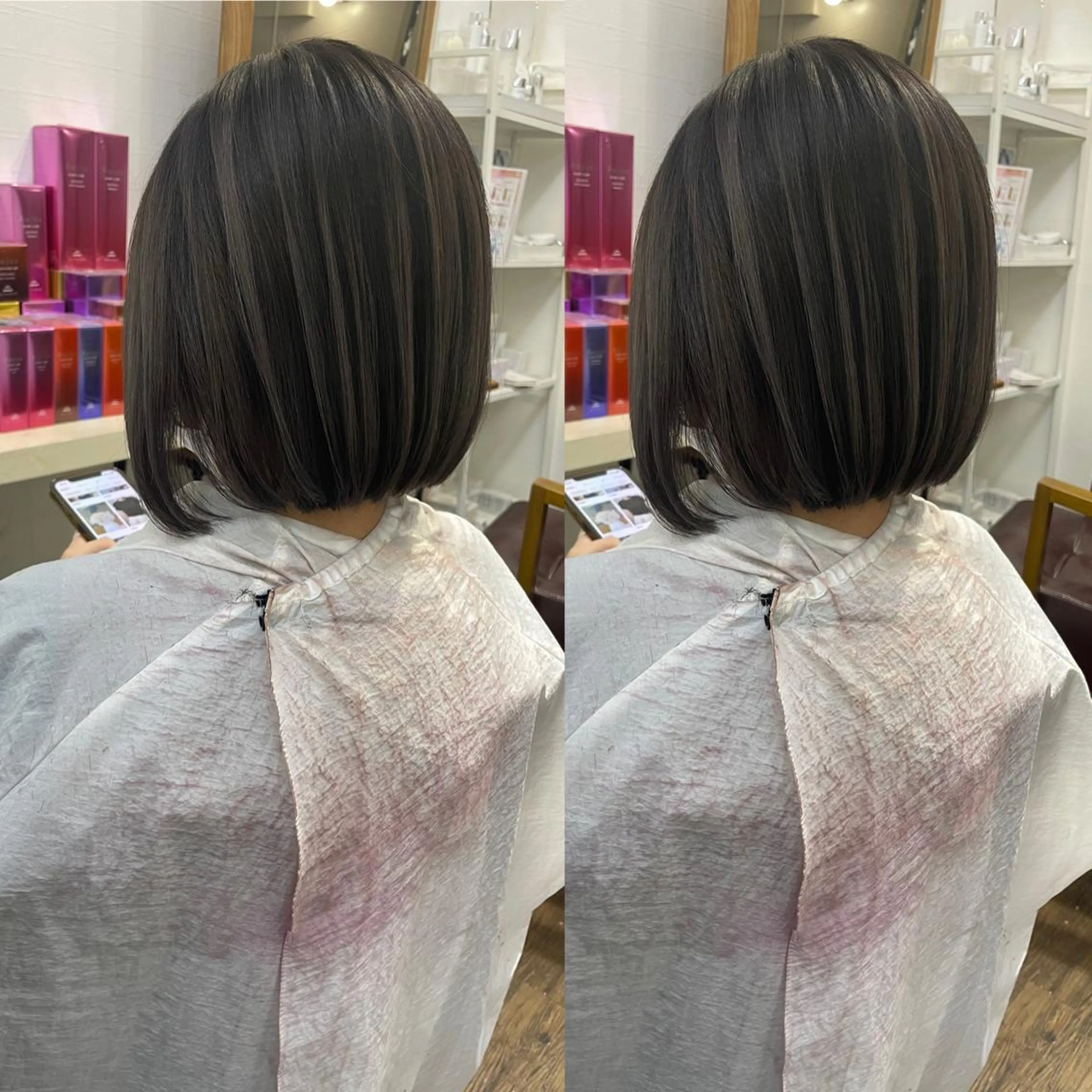 ミディアム カラー ヒカ/外国人風 デザインカラーのヘアスタイル