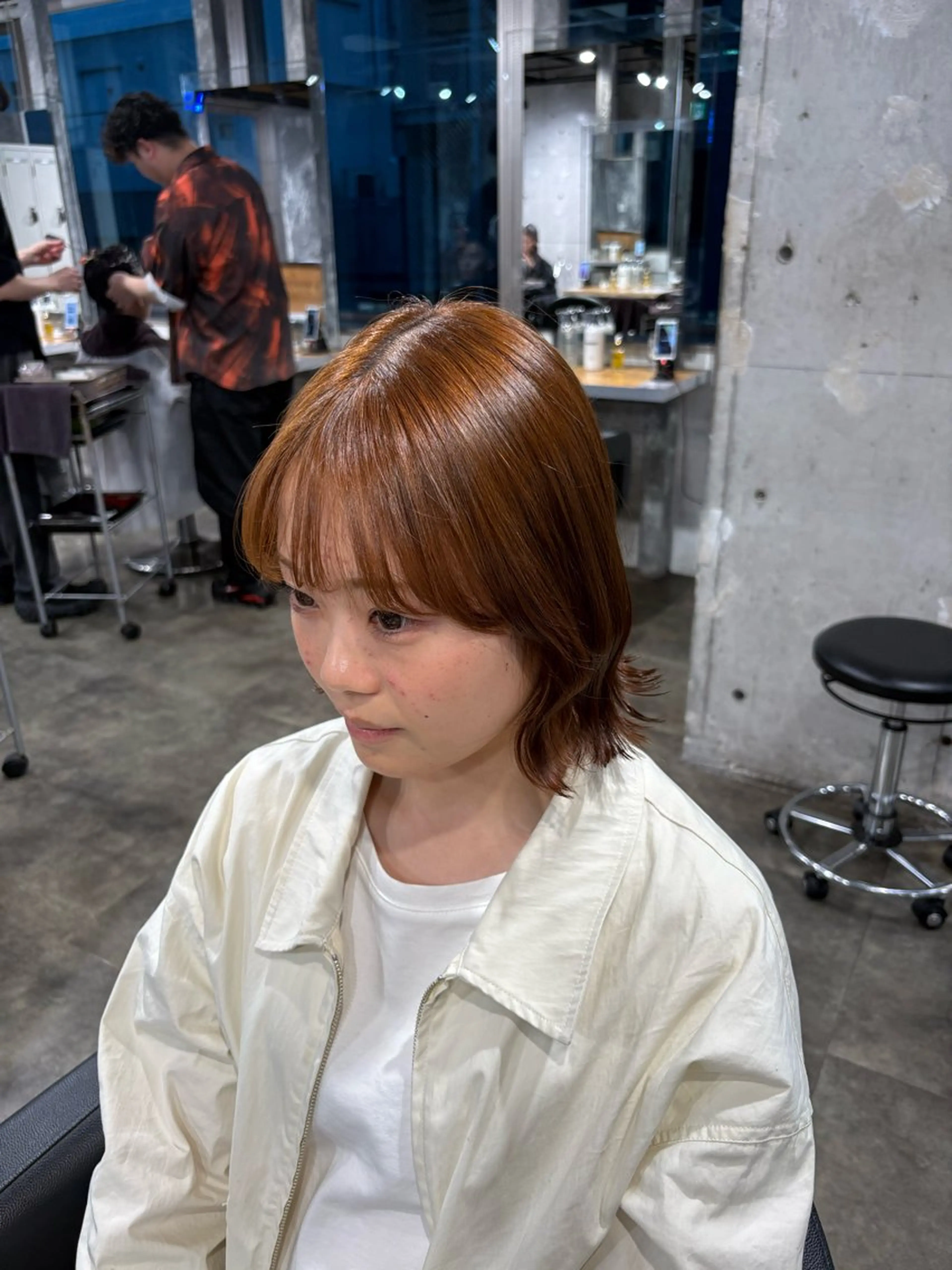 ミディアム カラー ヘアカラー ハイトーンブロンド 横浜💞ミオのヘアスタイル