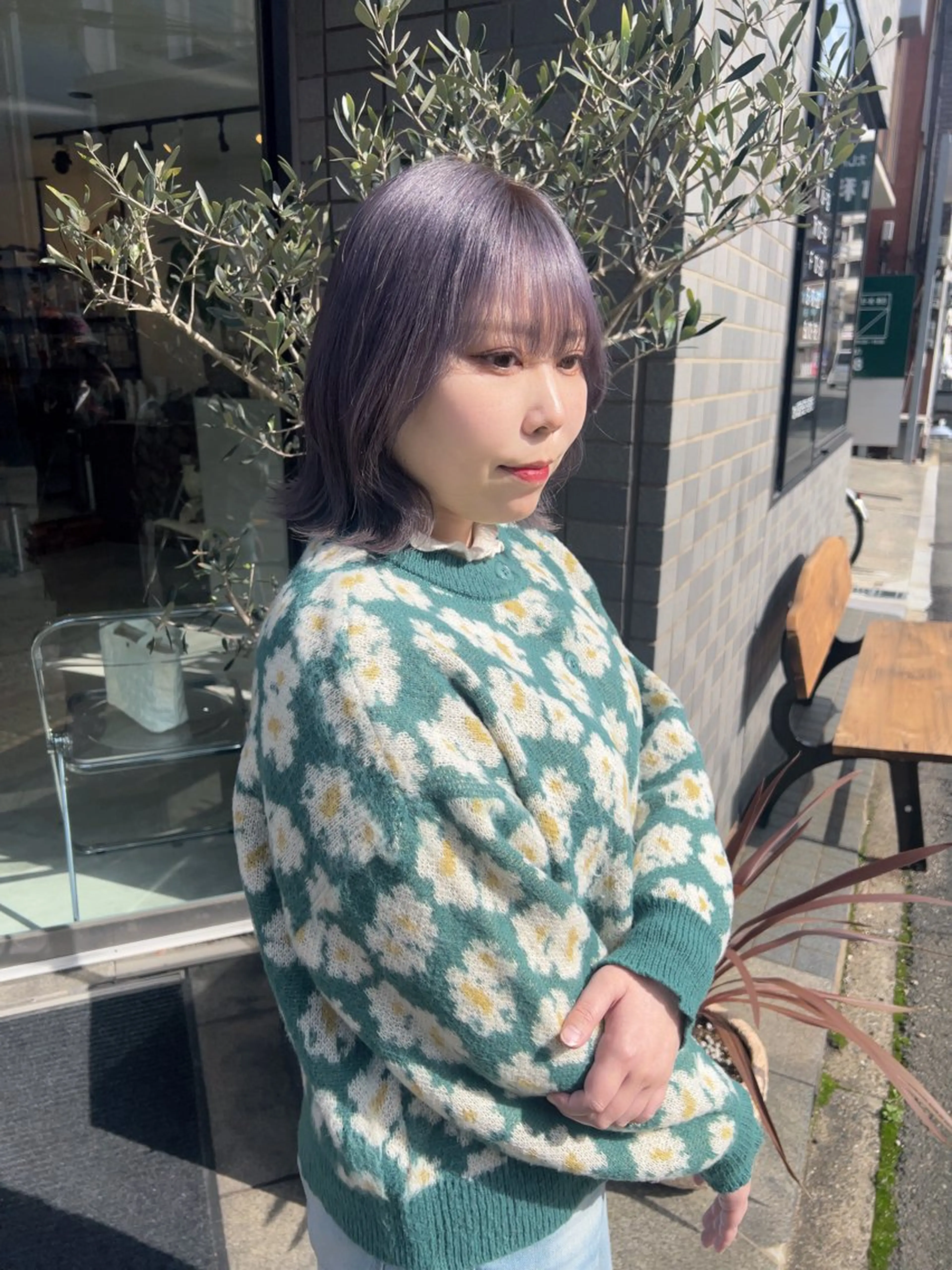 ショート カラー アッシュ ブリーチ ラベンダーカラー ラベンダーアッシュ ヘアカラー トリートメント (h)wim ウィムのヘアスタイル