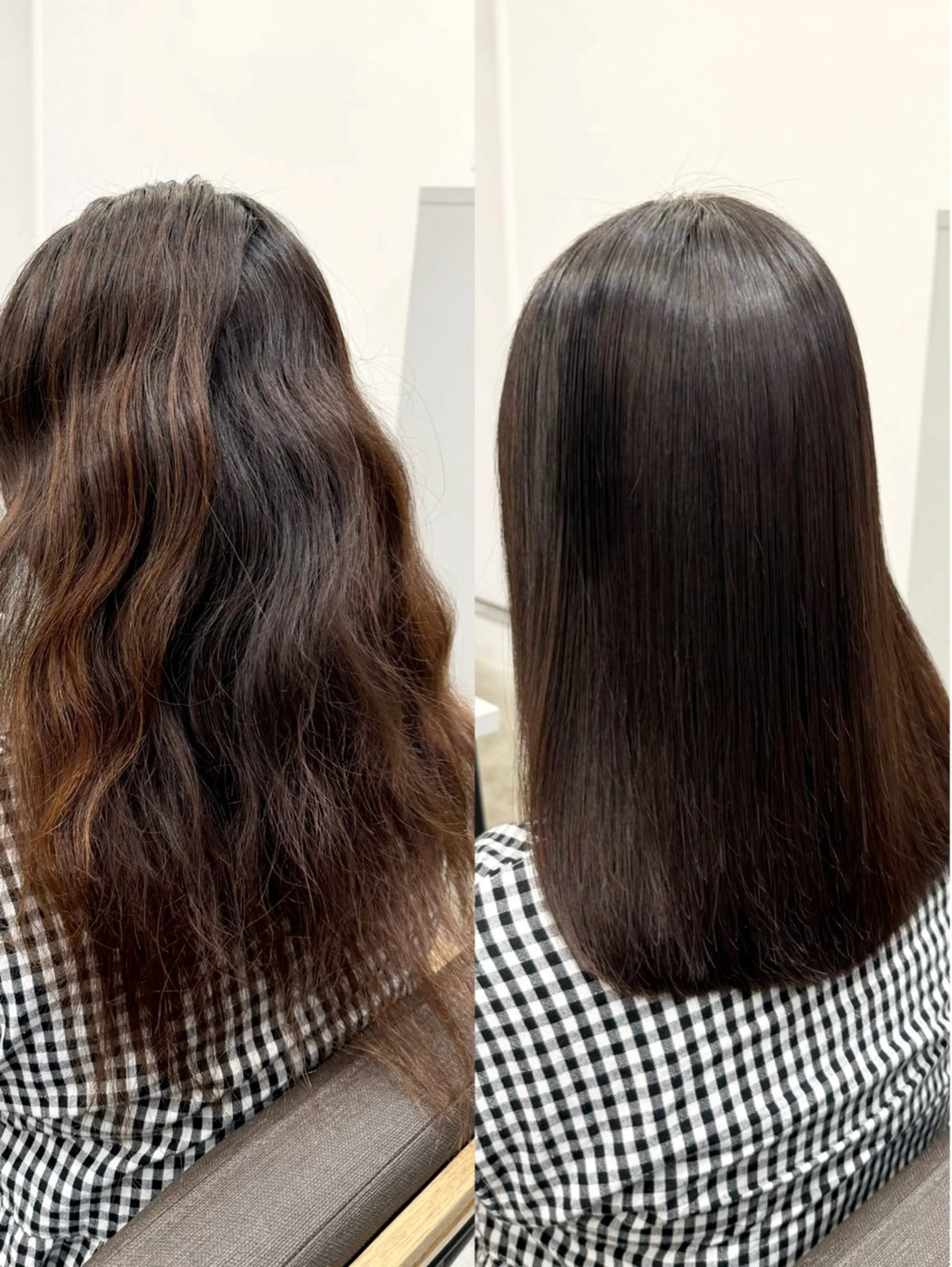 セミロング カラー パーマ セミロングパーマ 髪質改善 縮毛矯正 ストレートパーマ カット ヘアカラー 縮毛矯正 トリートメント 美髪への最善策を貴方 へ✨凄い艶髪✨萩原のヘアスタイル