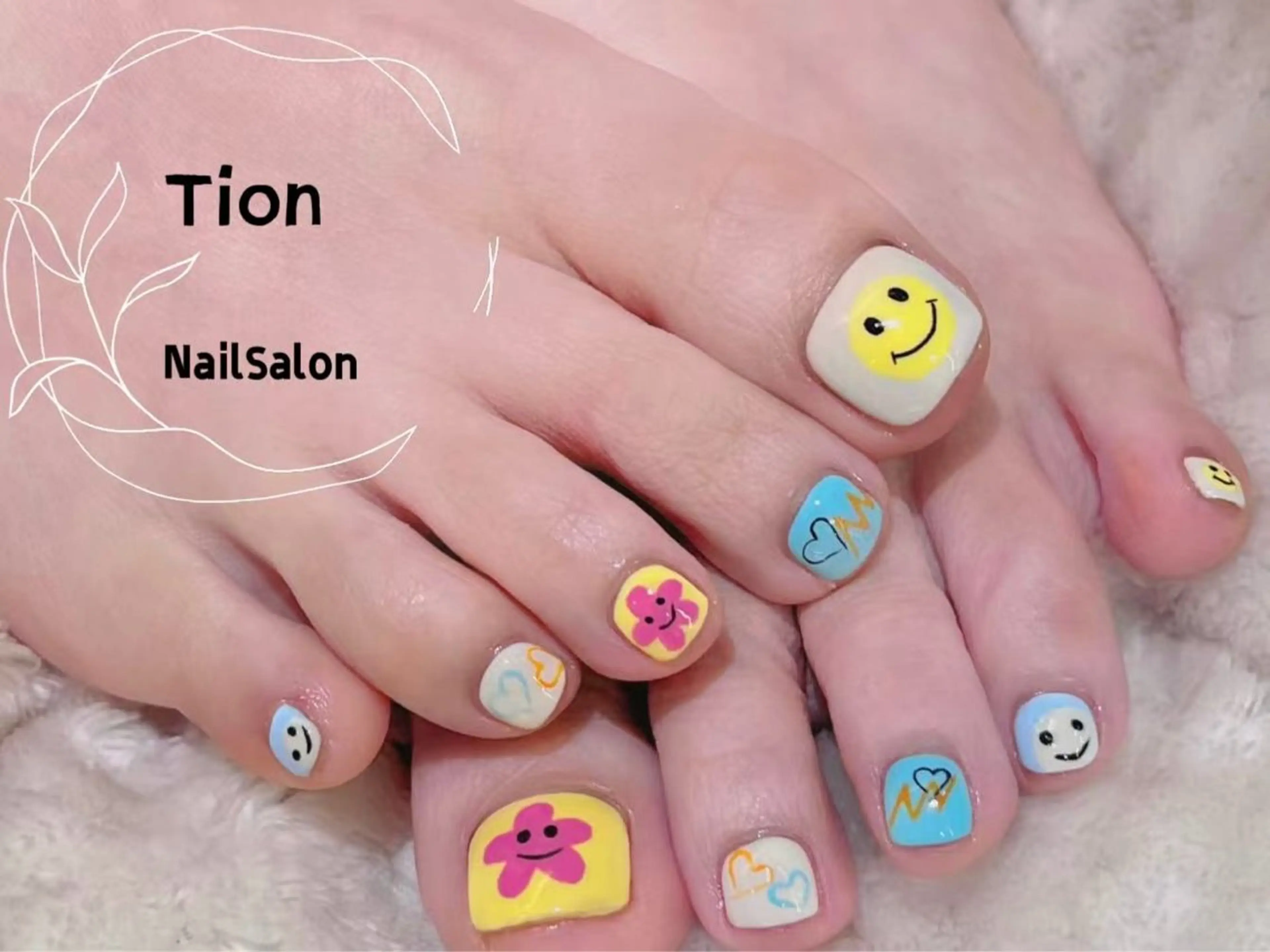 ネイル チークネイル 長さ出し フットネイル フレンチネイル ジェルネイル Nailsalon Tion武蔵小杉店のネイルデザイン